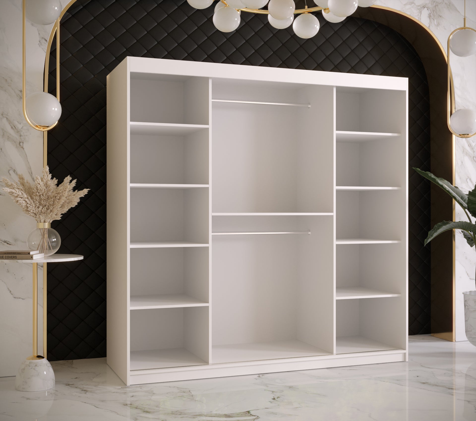Szafa przesuwna garderoba RAMIRO 2 180 x 62 x 200 cm Biały - Abiks Meble - 3