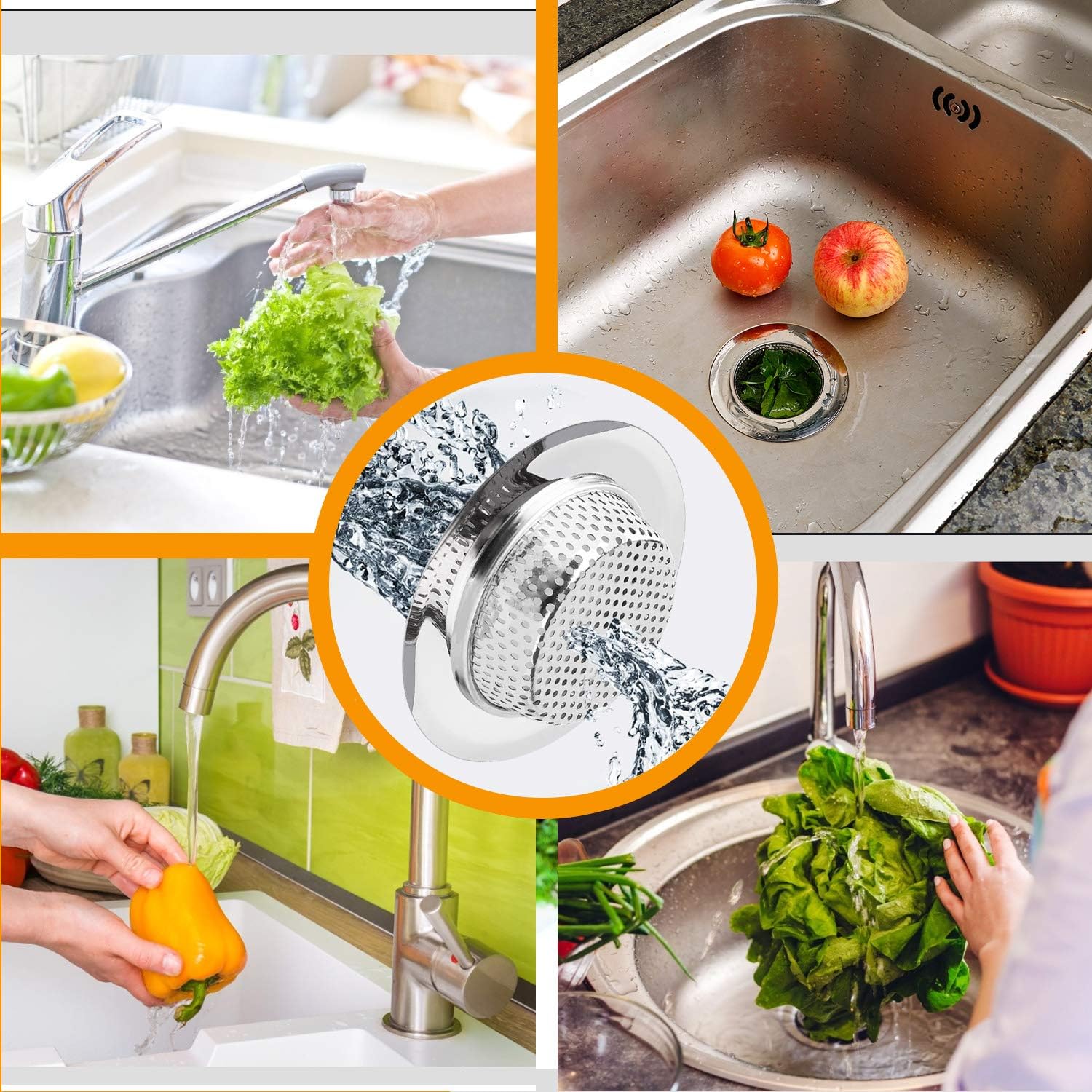 Filtre D'évier De Cuisine En Métal, Crépine à Maille En Acier Inoxydable, Trou De Vidange Des Déchets Alimentaires, Attrape-cheveux, Bouchon, égout