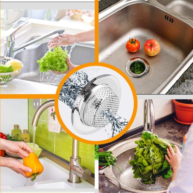2 Pièces Filtre Évier Cuisine Acier Inoxydable - Crépine Anti-bouchon Pour Évier, Lavabo, Baignoire