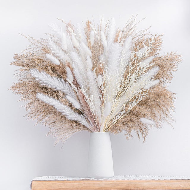 Bouquet d'herbes de la pampa séchées naturelles, bouquet bohème pour la décoration intérieure, bouquet de fleurs séchées de phragmites pour mariages