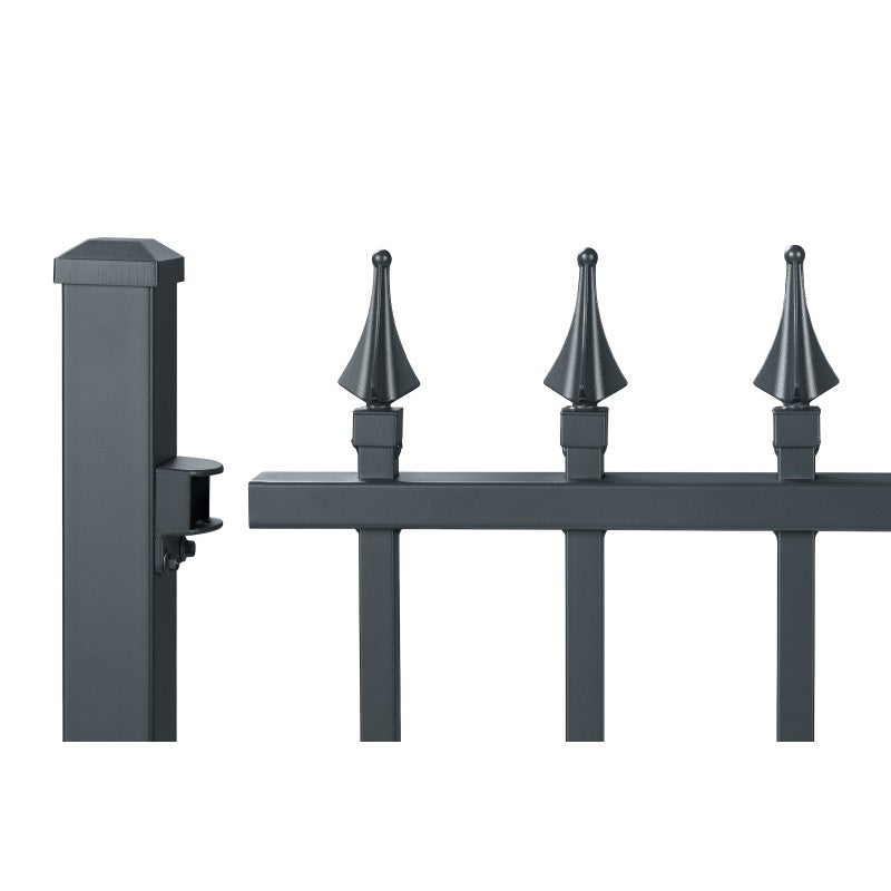 Lot de 4 fixations pour clôture aluminium tradition style ferronnerie Noir - 4