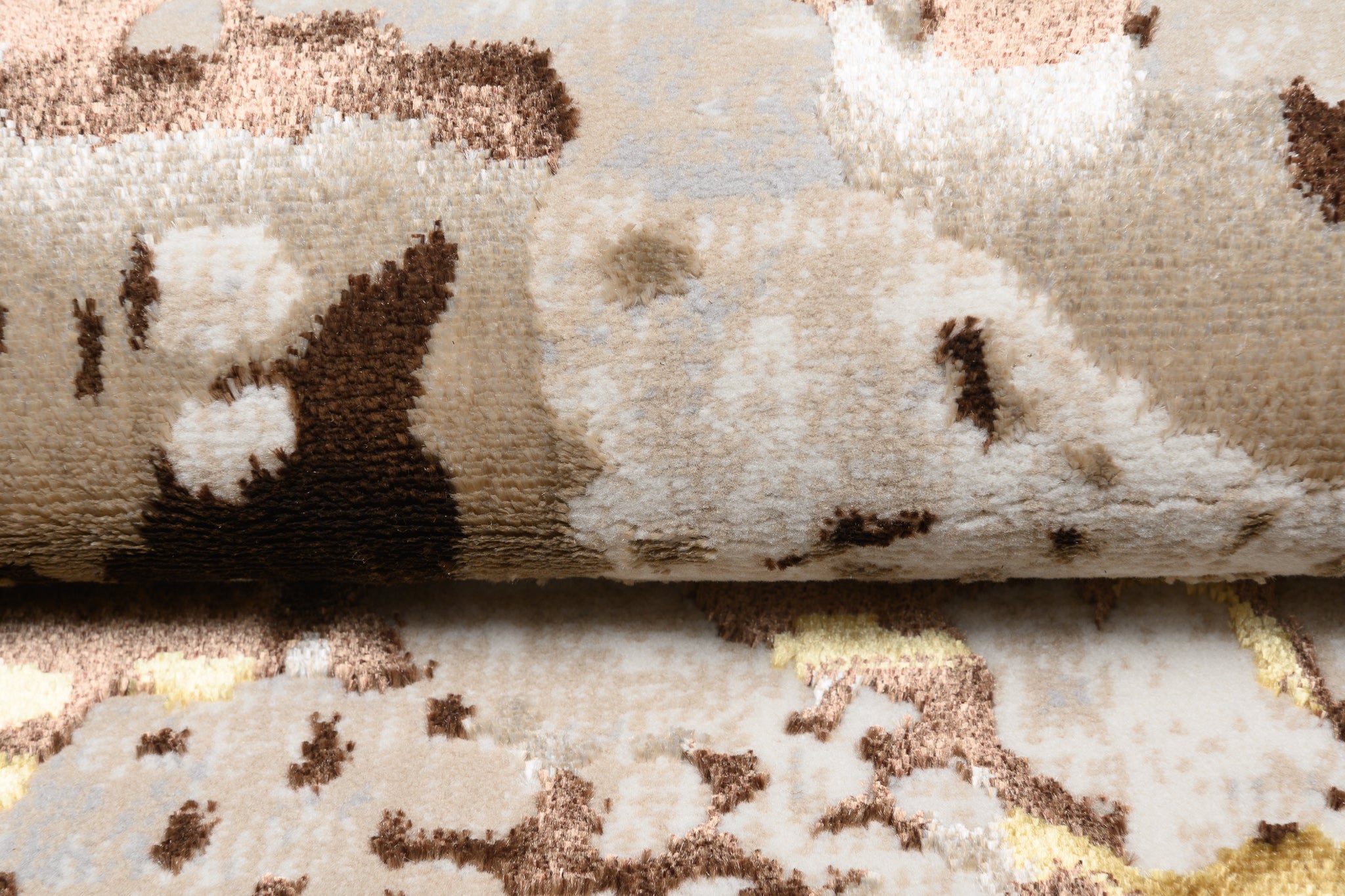 TAPISO Golden Tapis de Salon Moderne Marron Crème Or Beige Moucheté Motif Abstrait Doux Poil Court 140 x 200 cm - 4
