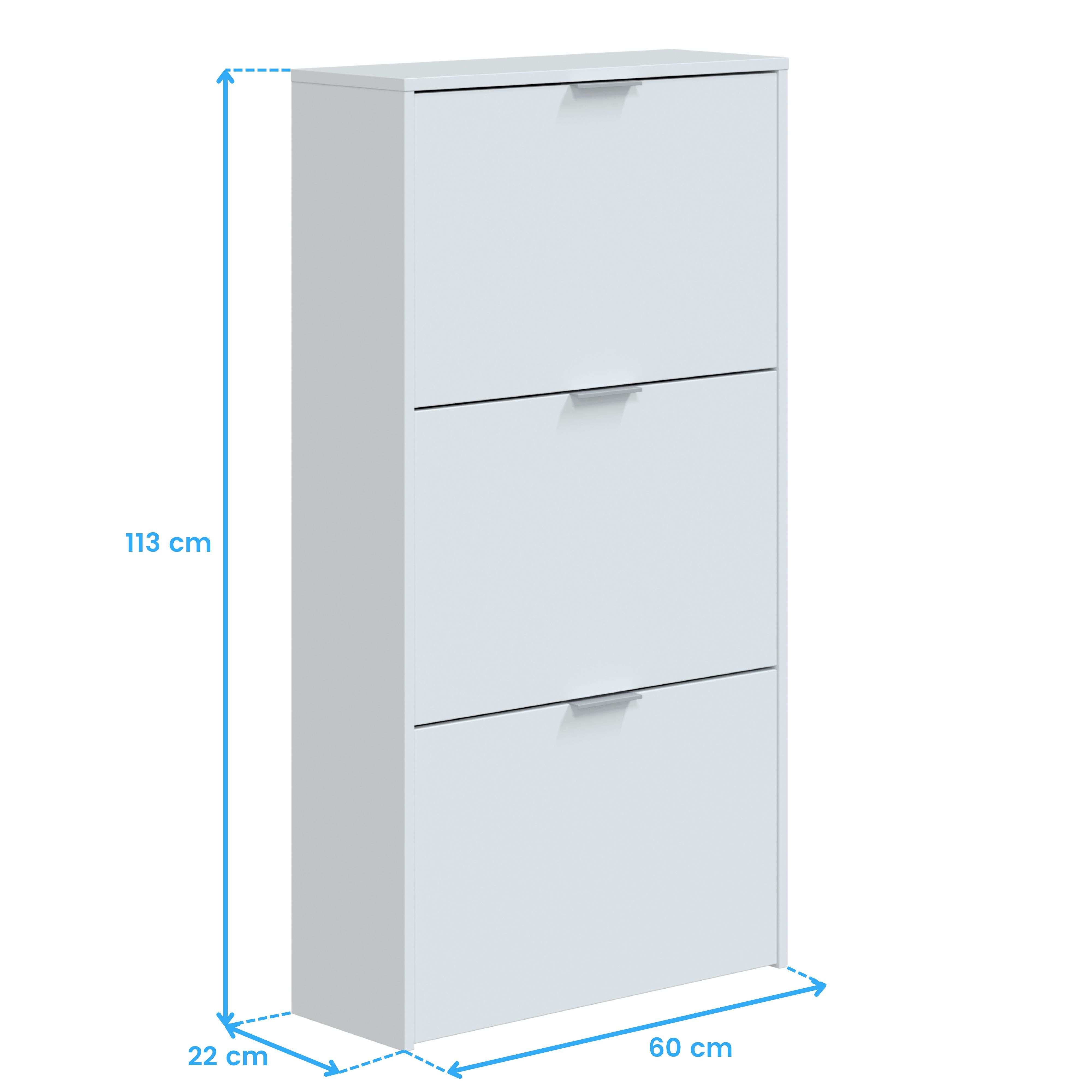 Sapateira branco brilho 3 portas 18 pares 113x60x22 cm - 9
