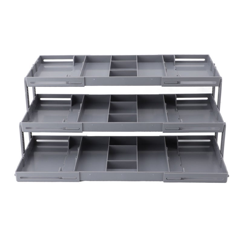 Organizer per cassetti a 3 livelli, vassoio espandibile per cosmetici, organizer intelligente per cassetti espandibile, regolabile, versatile, con divisori per vanità, scrivania, bagno