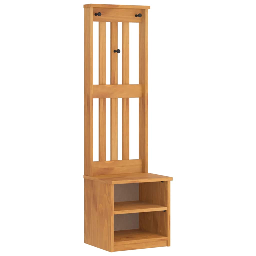 Árvore de Hall SANDENS 45x40x159,5 cm Madeira Maciça de Pinho vidaXL - 2