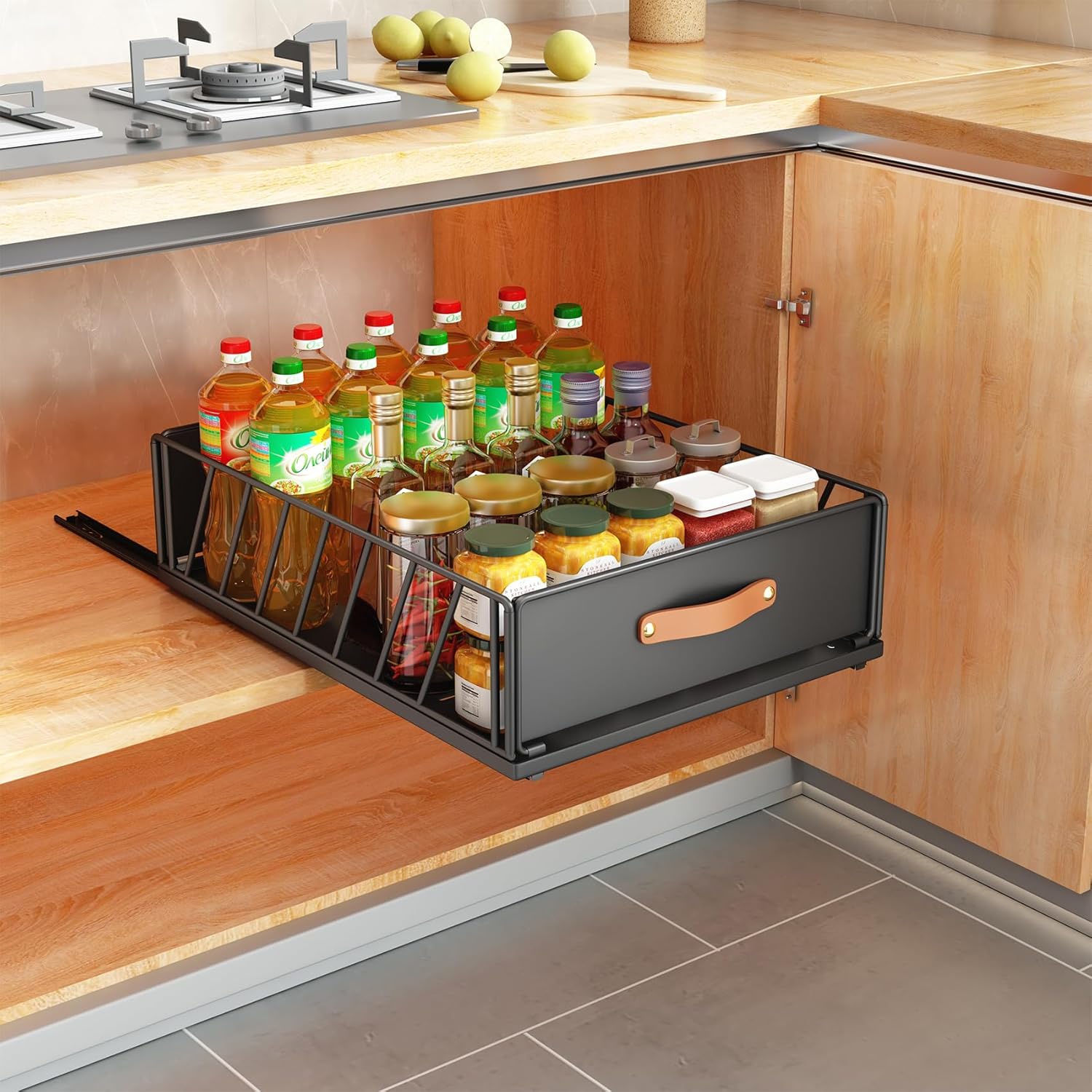 TecTake® Lot De 4 Tiroir Coulissant Cuisine, 60 Cm, Organisateur