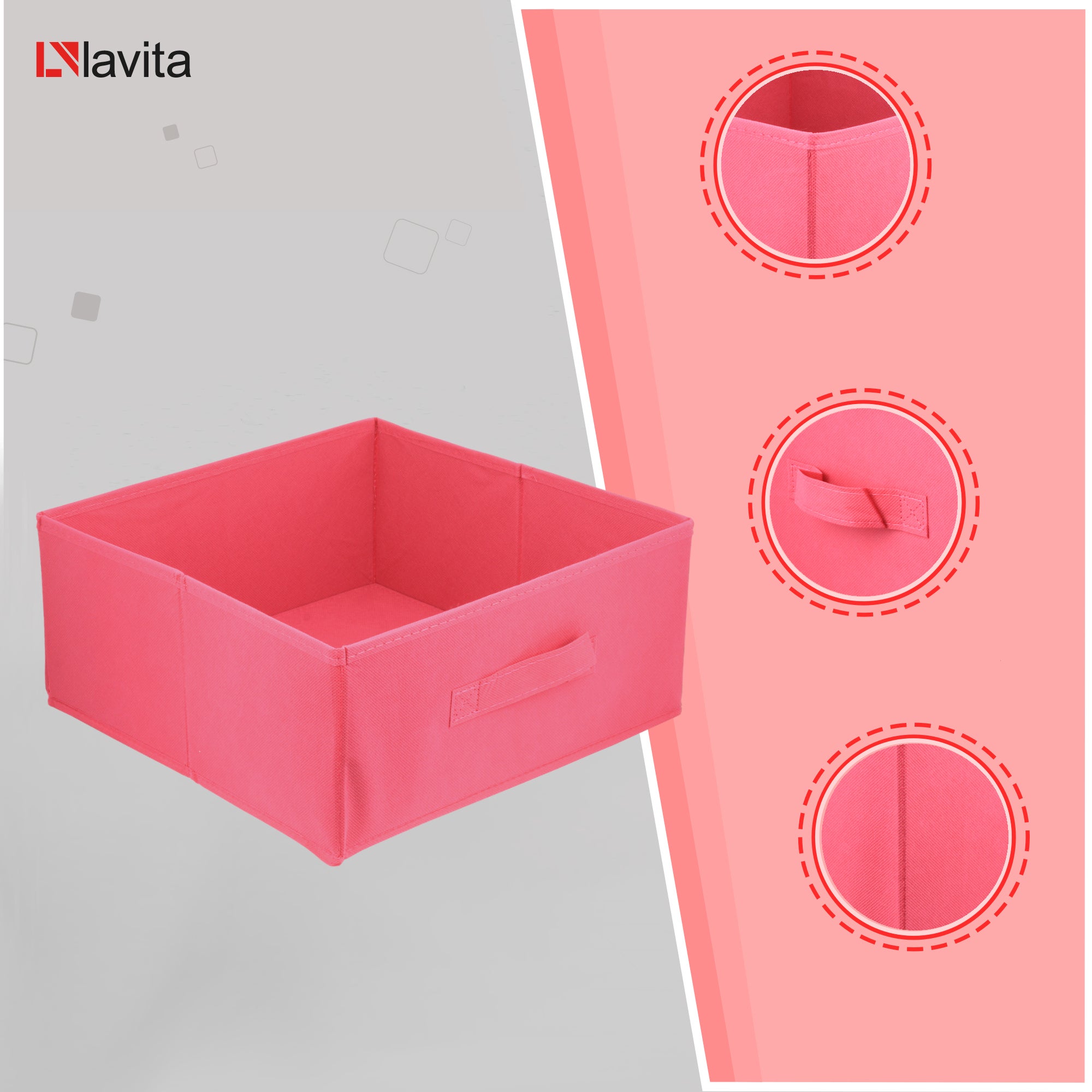 Boîte en carton Boîte textile 31x31x15 rose foncé – dark pink 31x31x15 - 3