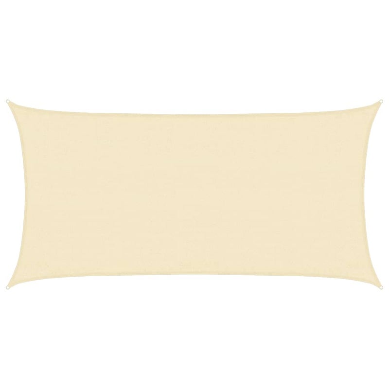 Żagiel przeciwsłoneczny zewnętrzny z HDPE 160 g/m², kolor kremowy, 3 x 6 m
