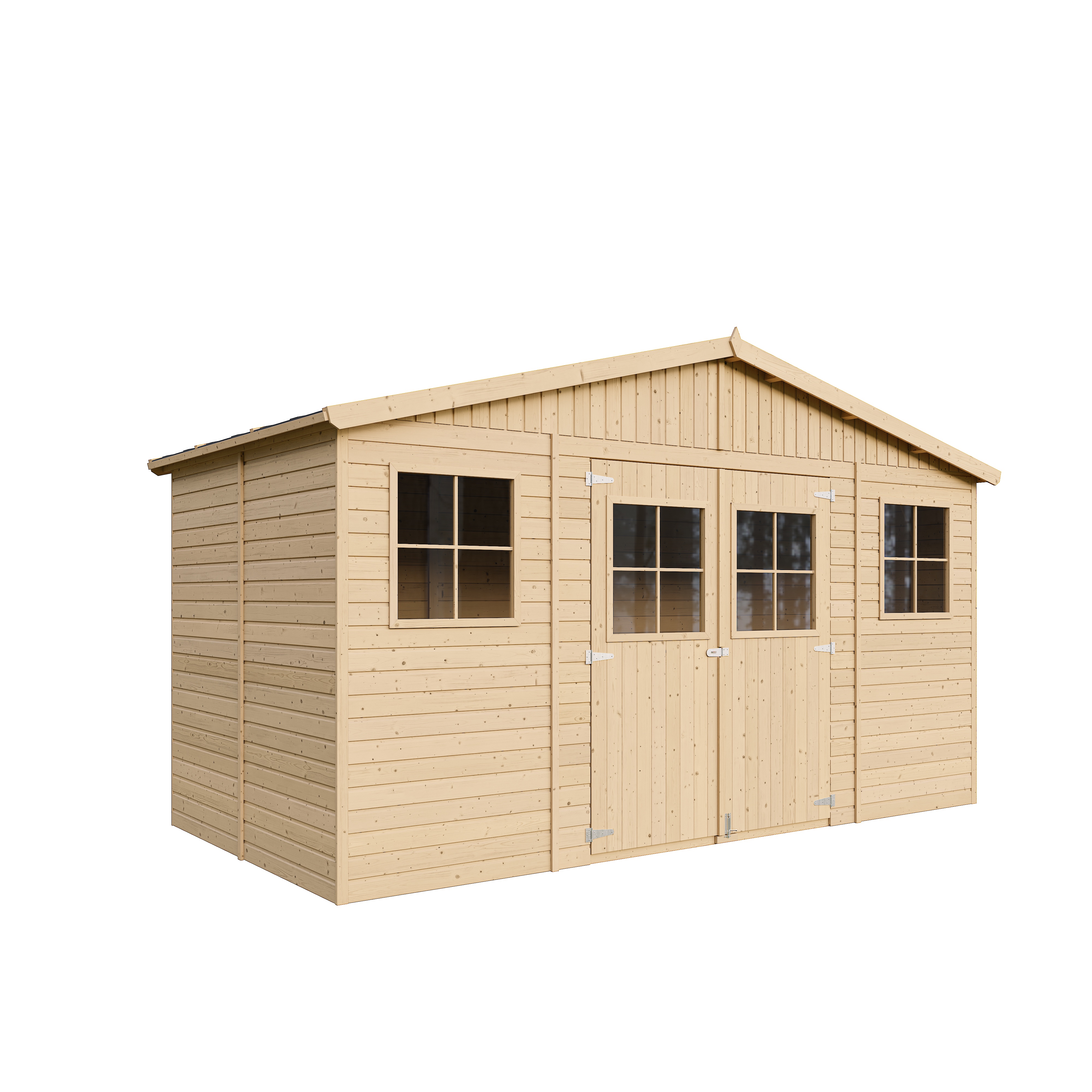 Cobertizo de madera para jardín CON SUELO TRATADO - A246x418x220cm/8m2 Cobertizo de madera natural - Taller de Jardín - TIMBELA M332+M332G - 2