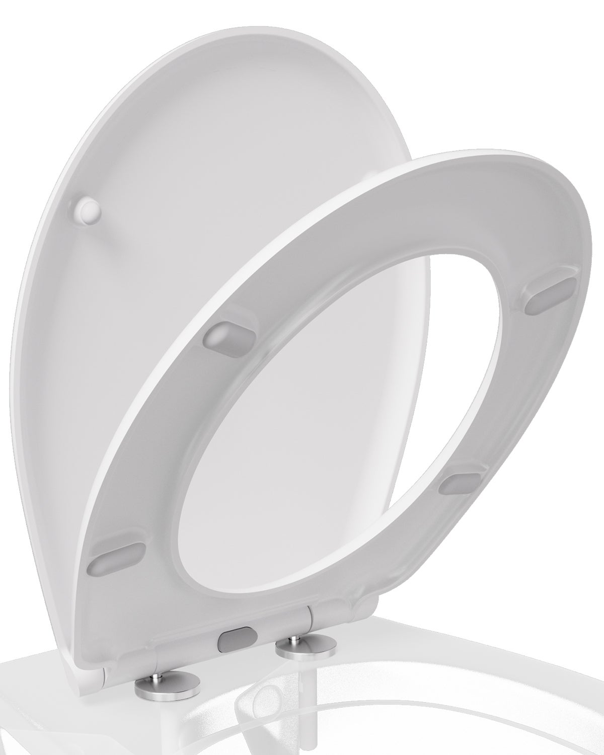 Sedile WC Cecipa max con freno anticaduta, sedile WC a forma di O, coperchio WC bianco per bagno - 9