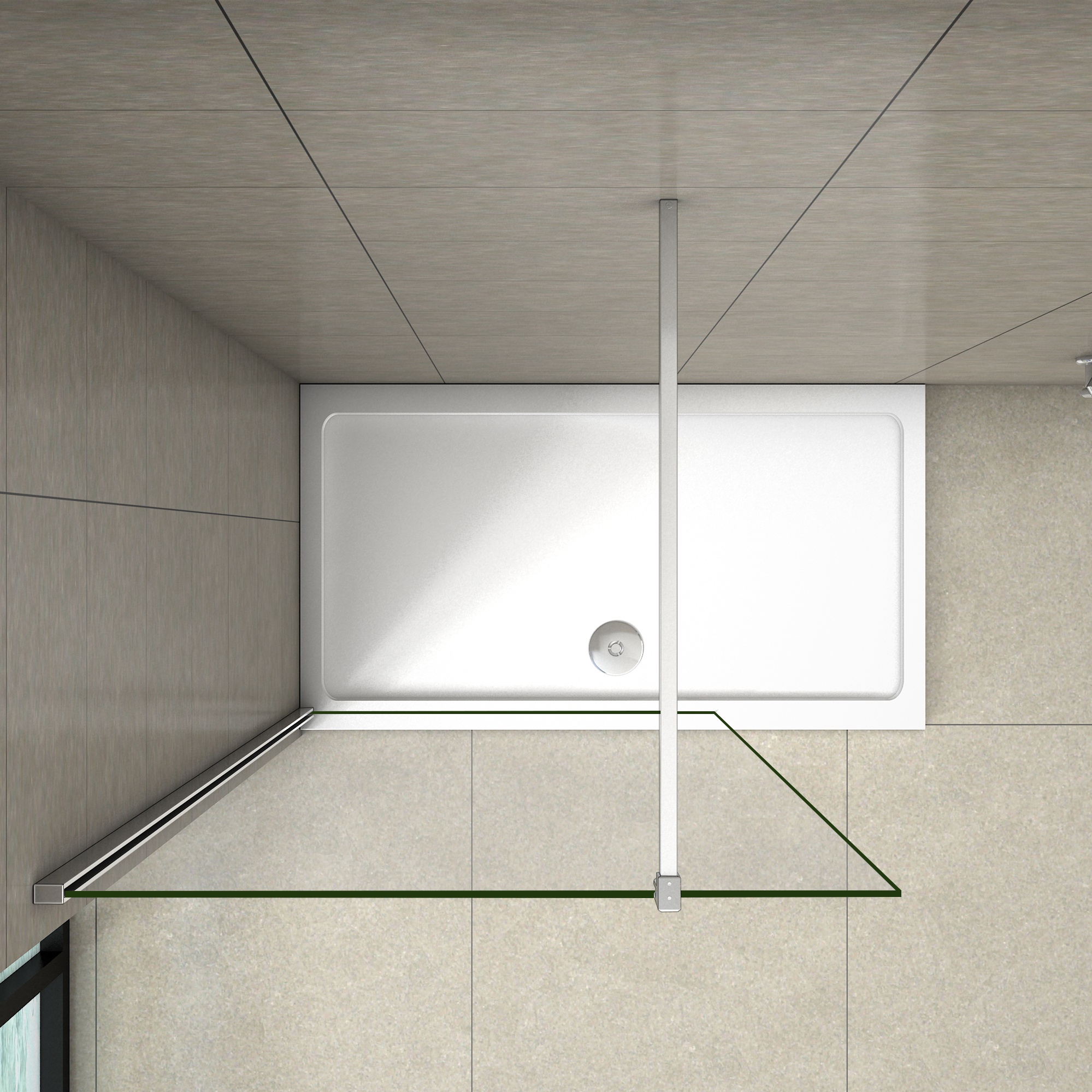 Parete Doccia Walk In Vetro Temperato Trasparente Anticalcare 8 mm Con Barra Stabilizzatrice &nbsp;Tagliabile&nbsp;da&nbsp;140 cm misura 60x200 cm - 3