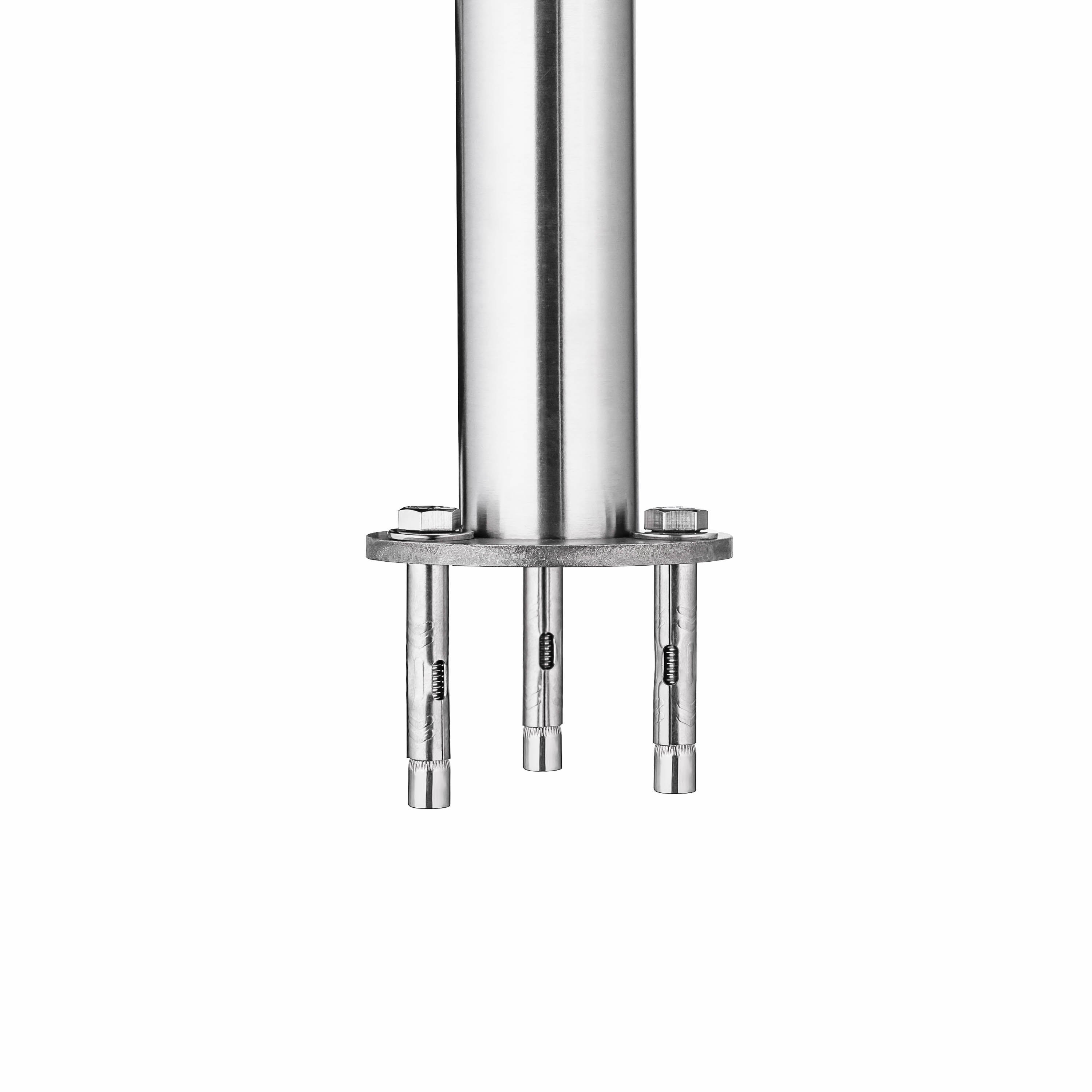 Garde-corps 200cm avec main courante, en acier inoxydable 201, pour intérieur et extérieur, garde-corps avec 3 traverses - 4