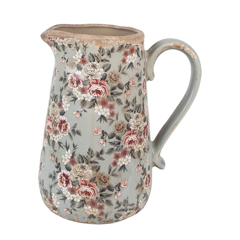 Clayre & Eef Keramik Kanne Mit Erdbeeren - 21x15x23 Cm Landhausstil