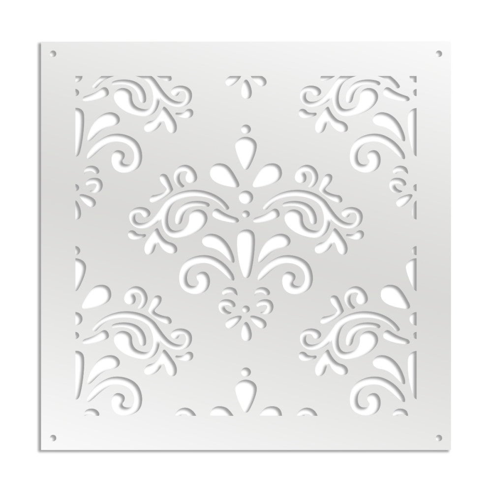 DAMASCO - Panel perforowany z PVC - Osłona przeciwsłoneczna - Rozmiar 73x73 cm - Grubość 1 cm - Kolor BIAŁY