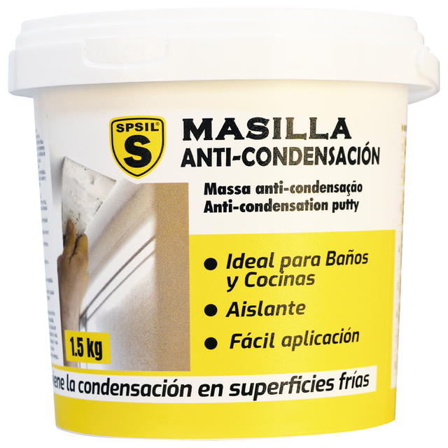Masilla Anti-Condensación y Antihumedad SPSIL 1,5 kg - Para Baños, Cocinas y Sótanos Sótanos