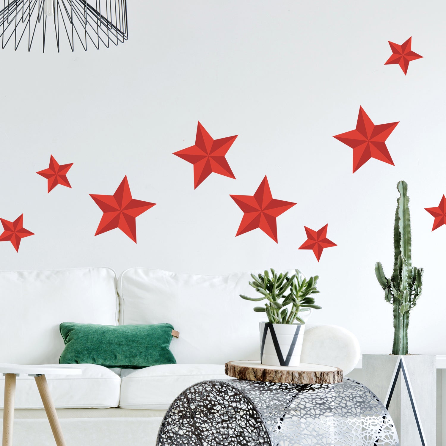 Sticker décoratif autocollant, étoiles rouges pour noël, décorer les ...