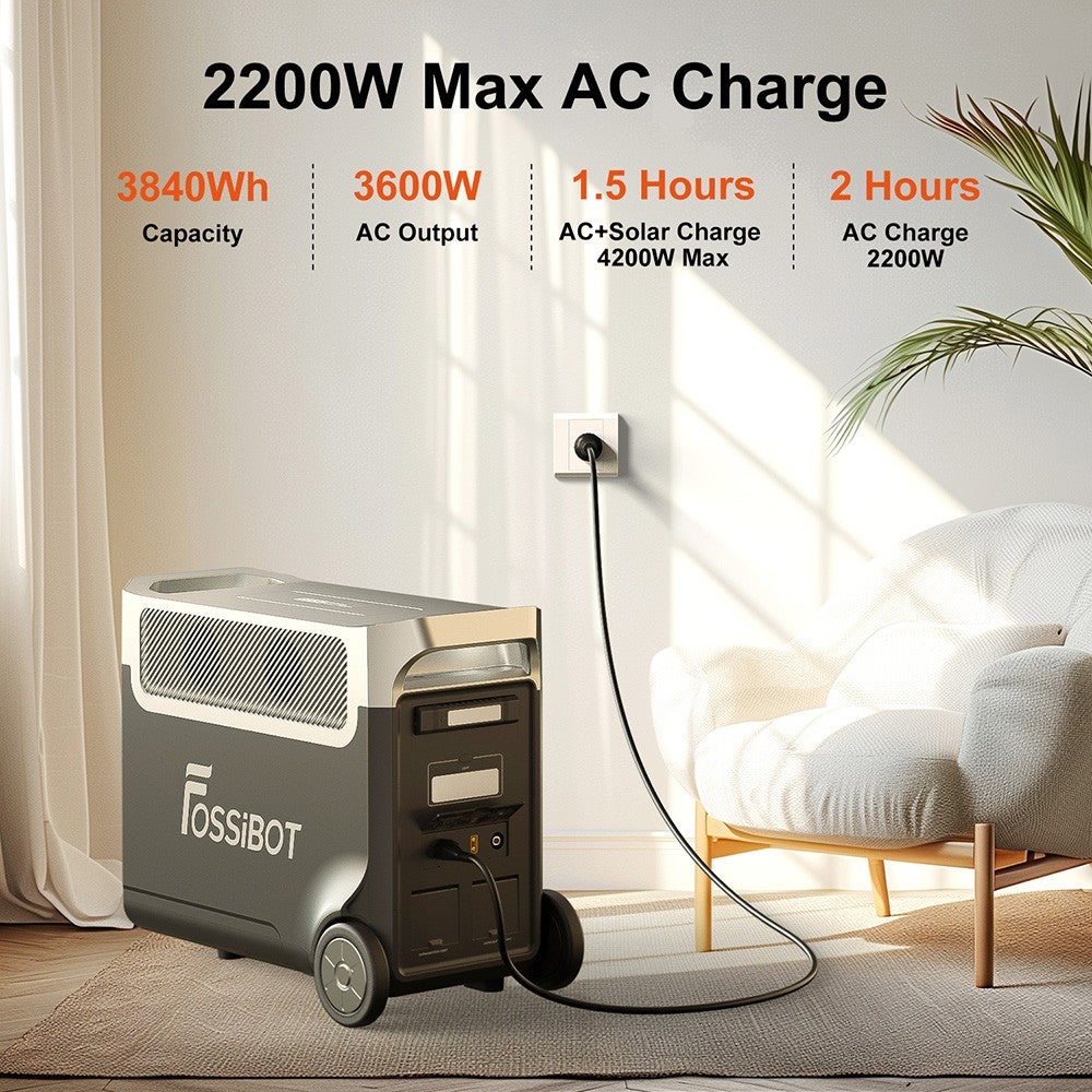 Station d'Énergie Portable FOSSiBOT F3600 Pro 3600W + Panneau Solaire Pliable FOSSiBOT SP420 420W - 5
