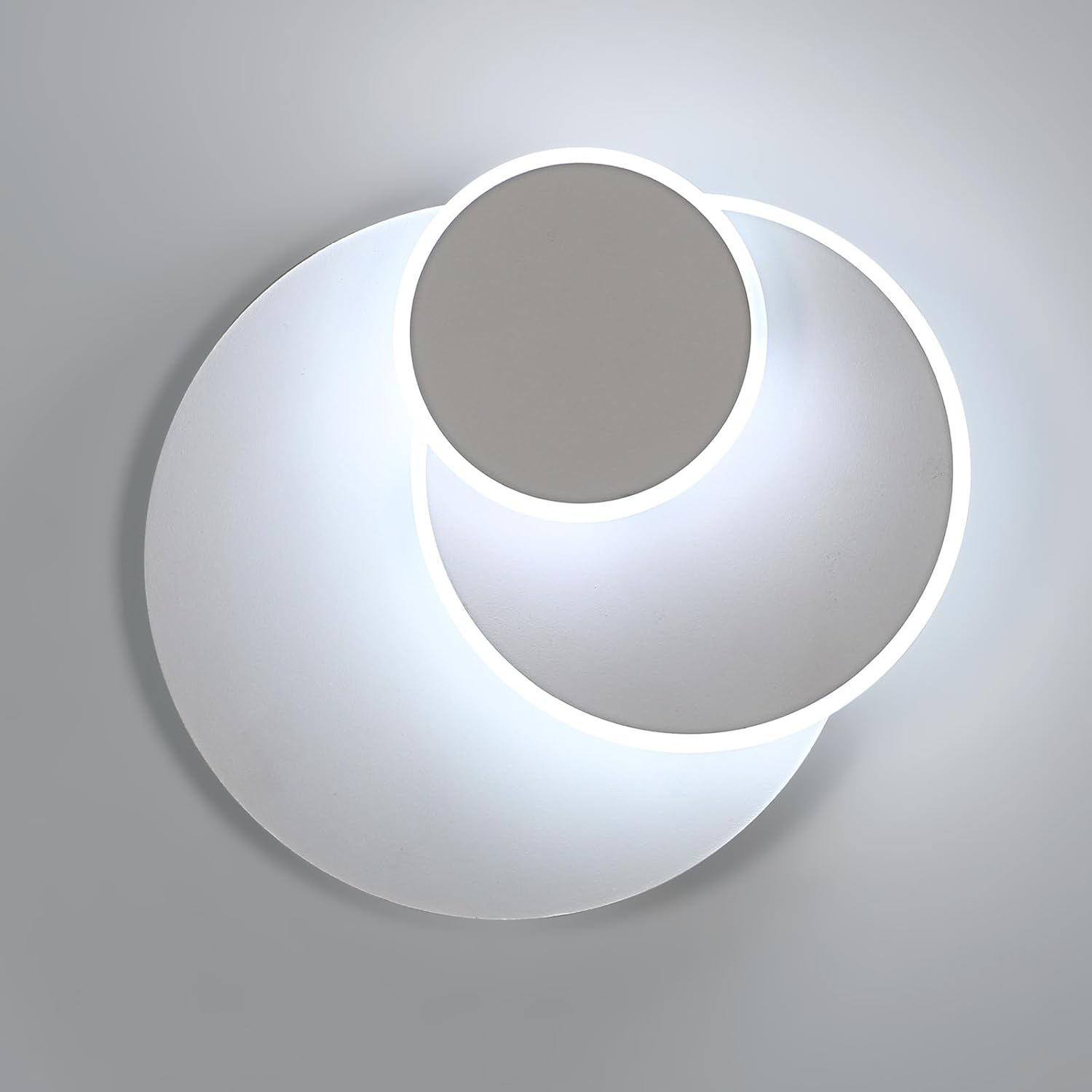 Okrągła lampa ścienna LED, 3 w 1 kreatywna lampa ścienna do wnętrz, regulowany kształt, 15 W białe światło