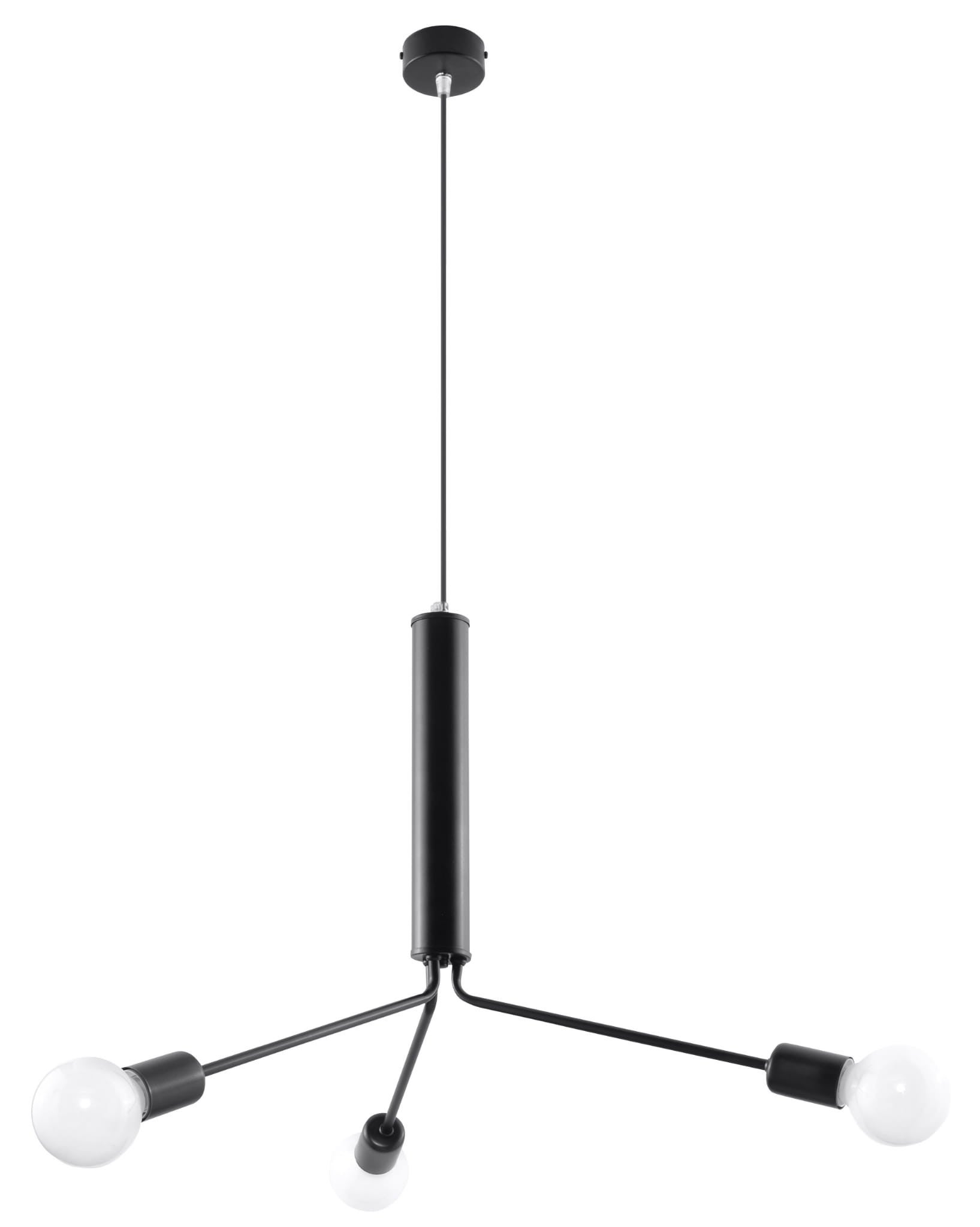 Lampa wisząca Duomo czarna 3xE27x60W wym: 100 x 74 x 74 cm metal Sollux Lighting