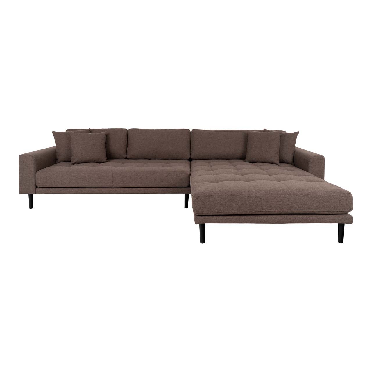 Lido sofa , kanapa wypoczynkowa prawostronny z 4 poduszkami brązowy.