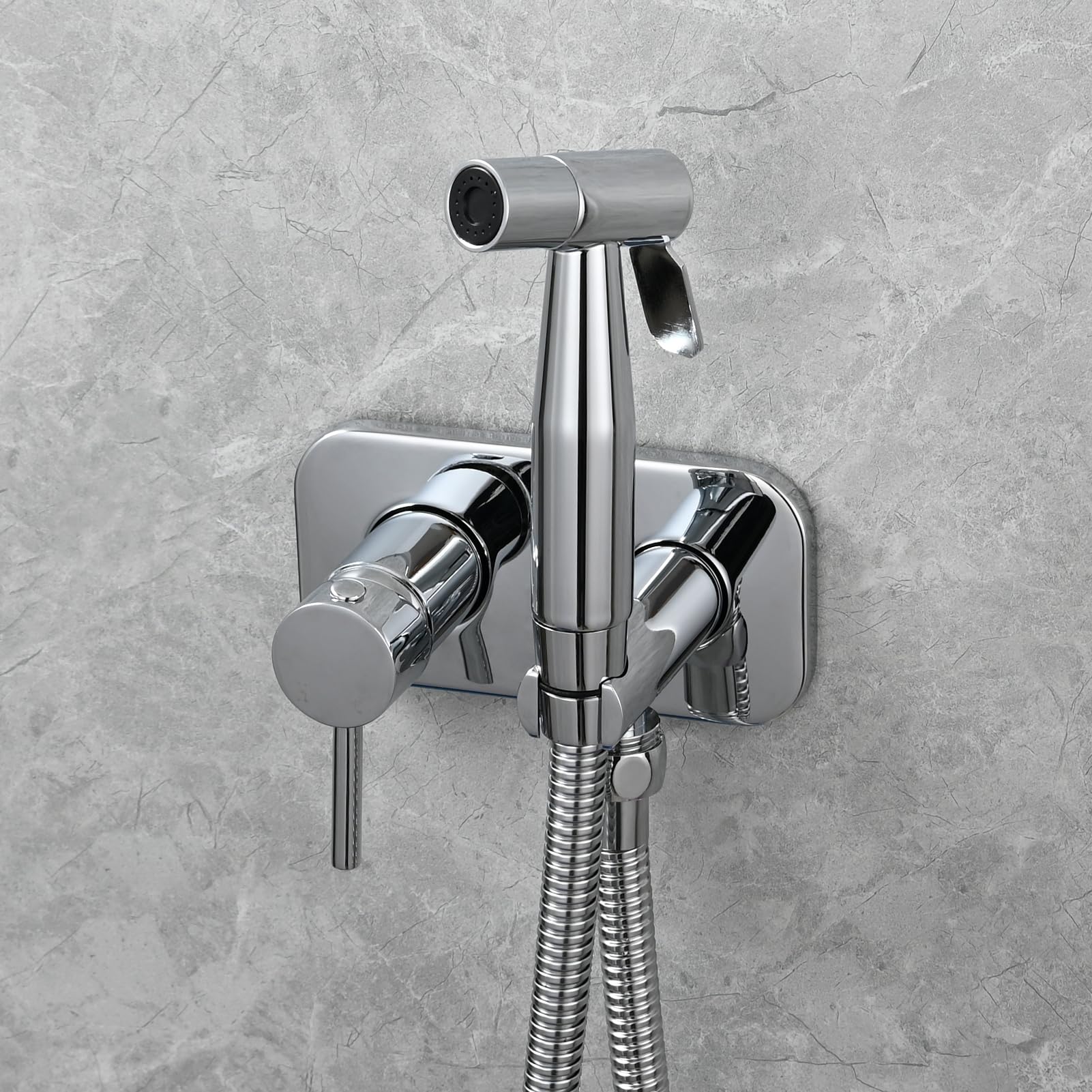 Ensemble de douchette de douche en acier inoxydable avec douchette à eau froide et chaude 1,5 m Doré brossé - 4