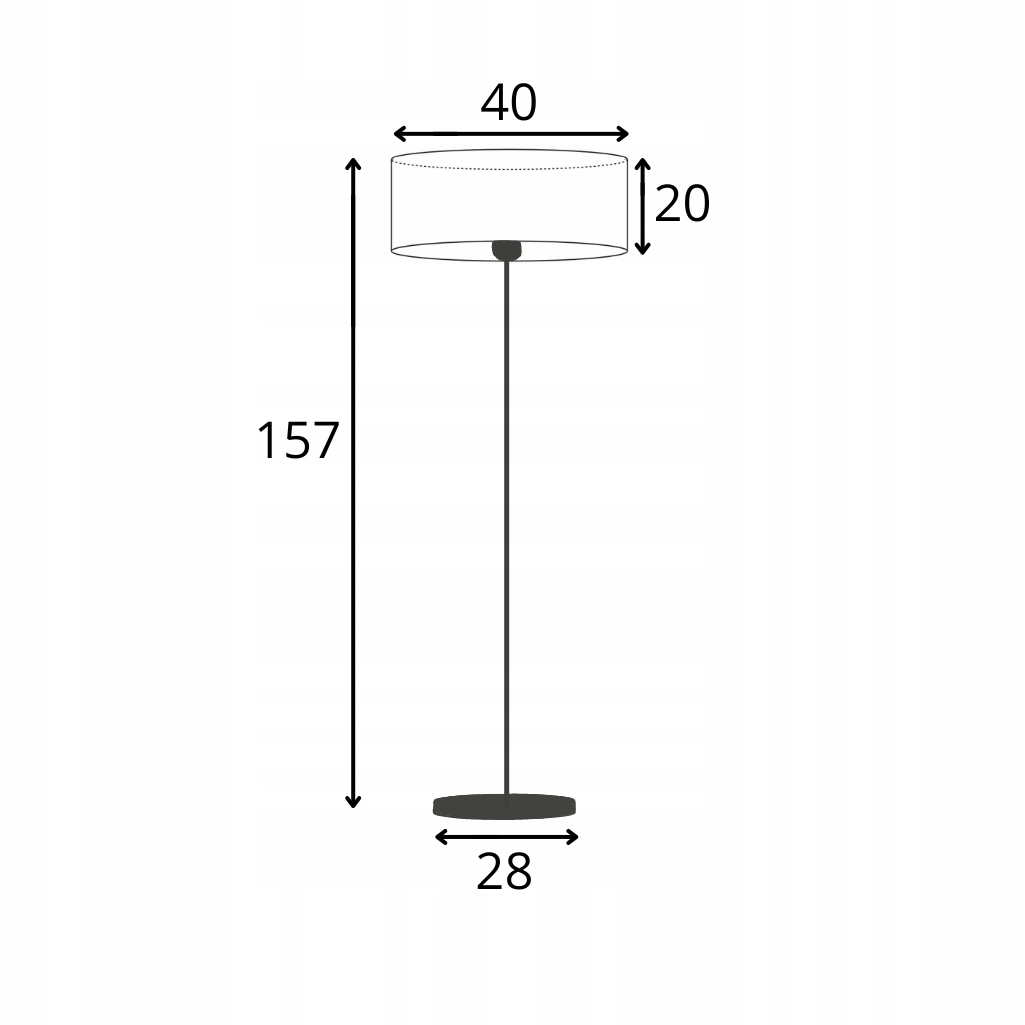 Lampa stojąca podłogowa z abażurem walec 40cm BLUES - 5