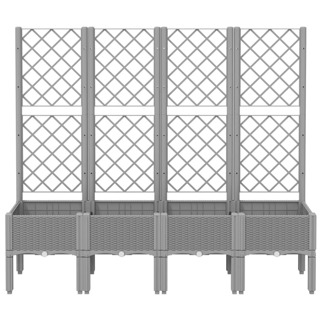 Maison Exclusive - Vaso/floreira jardim c/ treliça 160x40x142 cm PP cinzento-claro - 3
