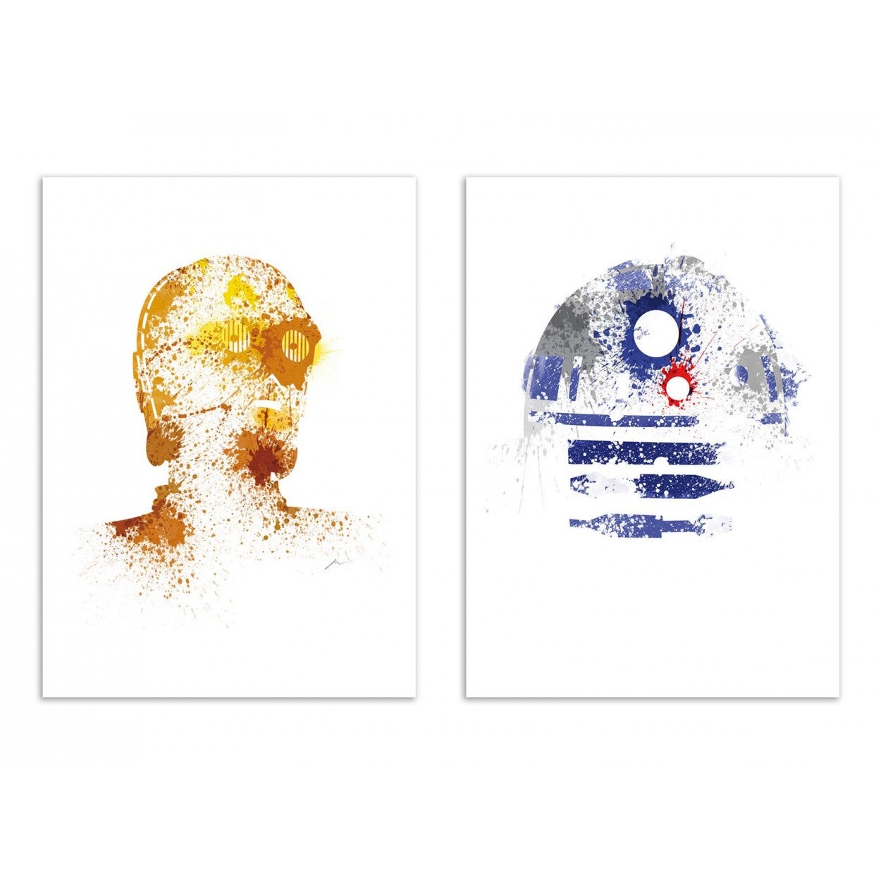 Tableau Sur Toile STAR WARS C-3PO & R2-D2 - Dimensions 50x70 Cm - Décor Geek Et Cinéma Neuf