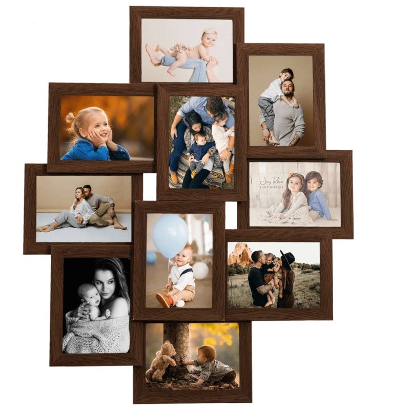 Collage de cadres photo de photo 10x(10x15 cm) Marron foncé MDF - 2
