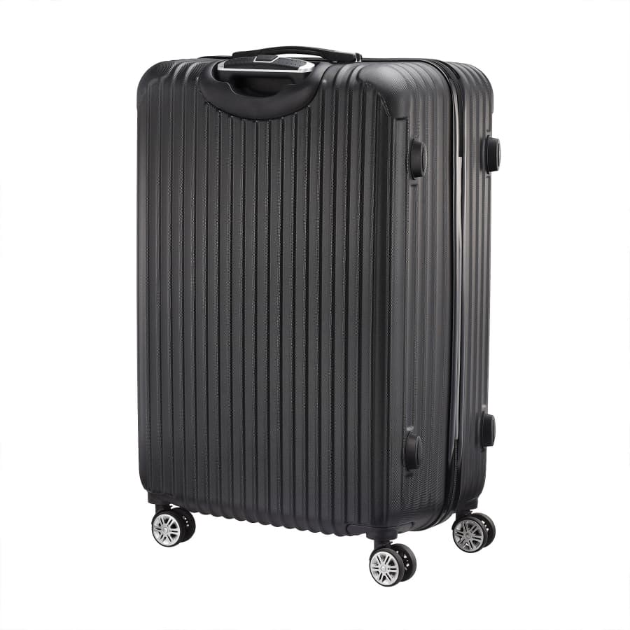 Ensemble de trois valises rigides extensibles, légères et ultra-résistantes, équipées de 4 roues et d'une serrure TSA en ABS, noires. - 3