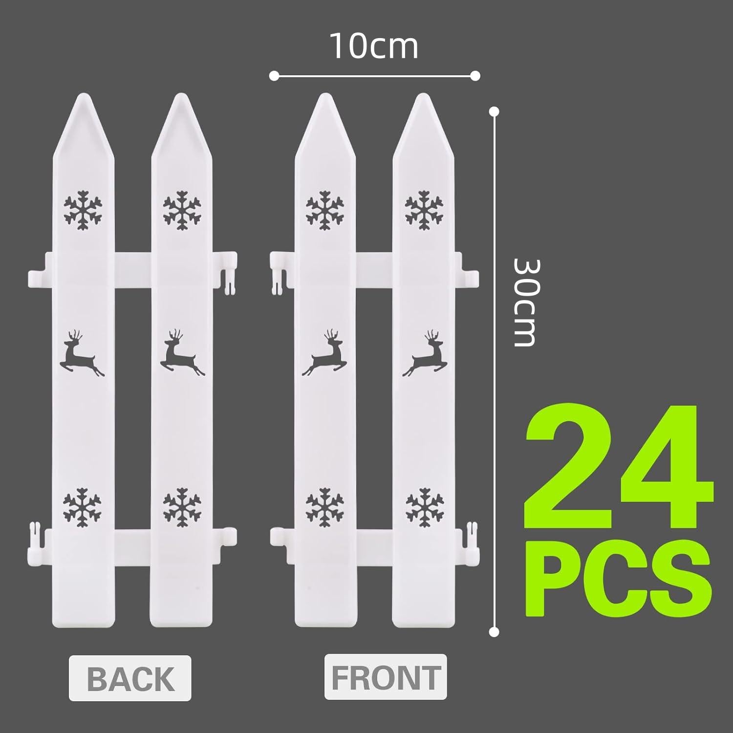 Lot De 4 Clôtures En Plastique Blanc Pour Jardin - 50 X 34 Cm
