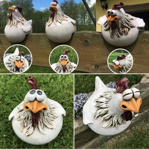 Divertente recinzione di pollo Decor statue resina giardino fattoria