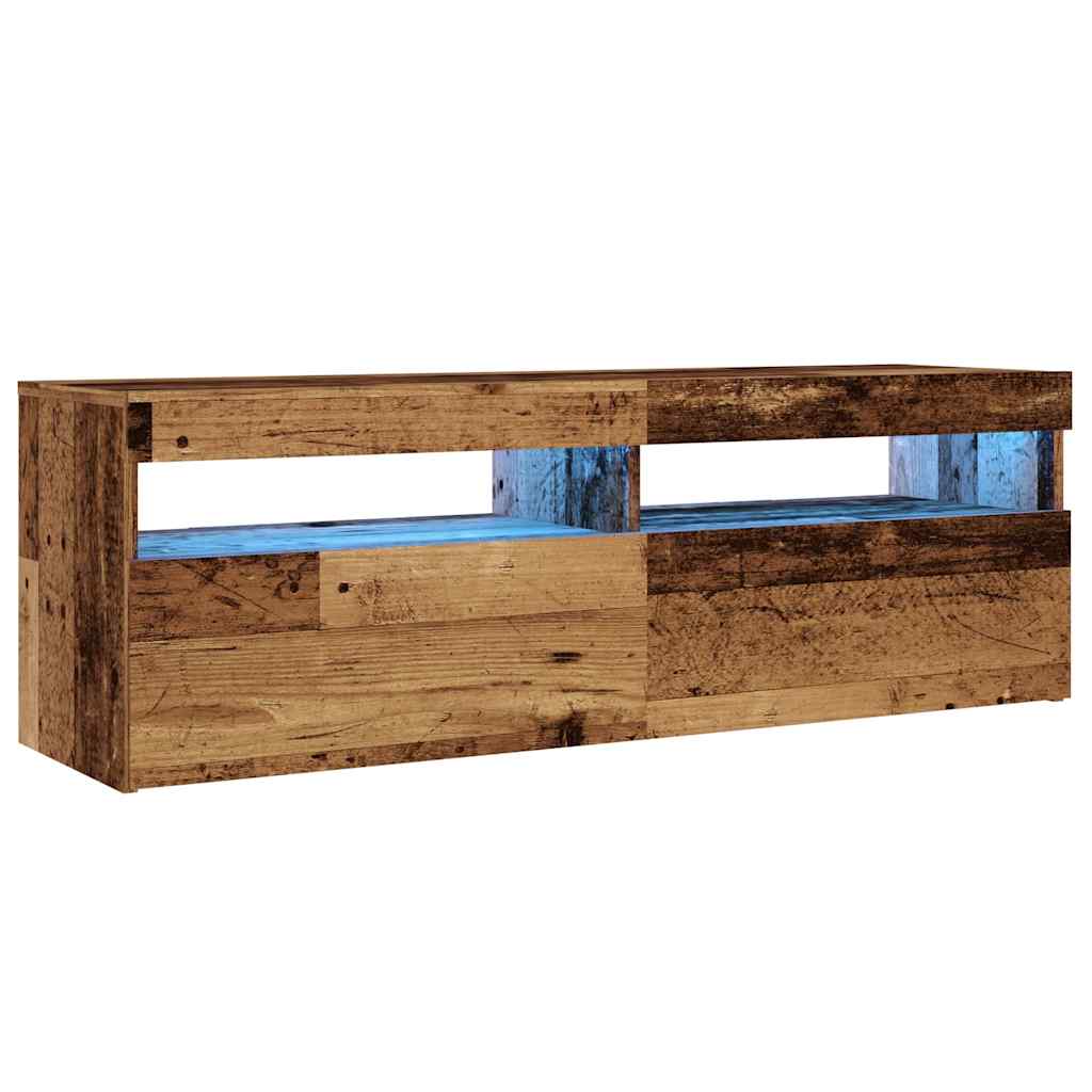 Móvel de TV | Armário de TV com luzes LED derivados de madeira madeira velha CFW46646 - 3