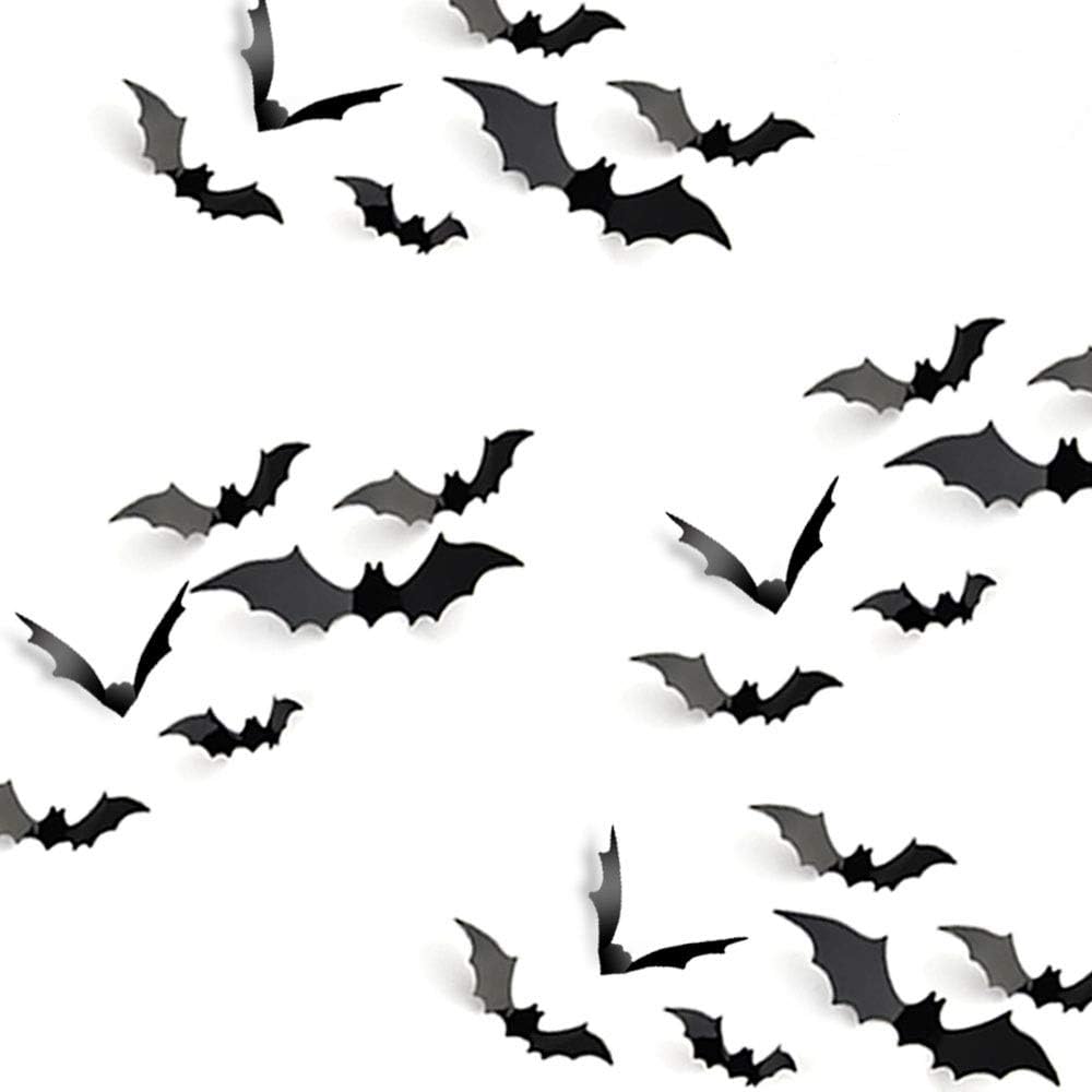 Zestaw 24 dekoracyjnych naklejek ściennych 3D z PVC do dekoracji na Halloween