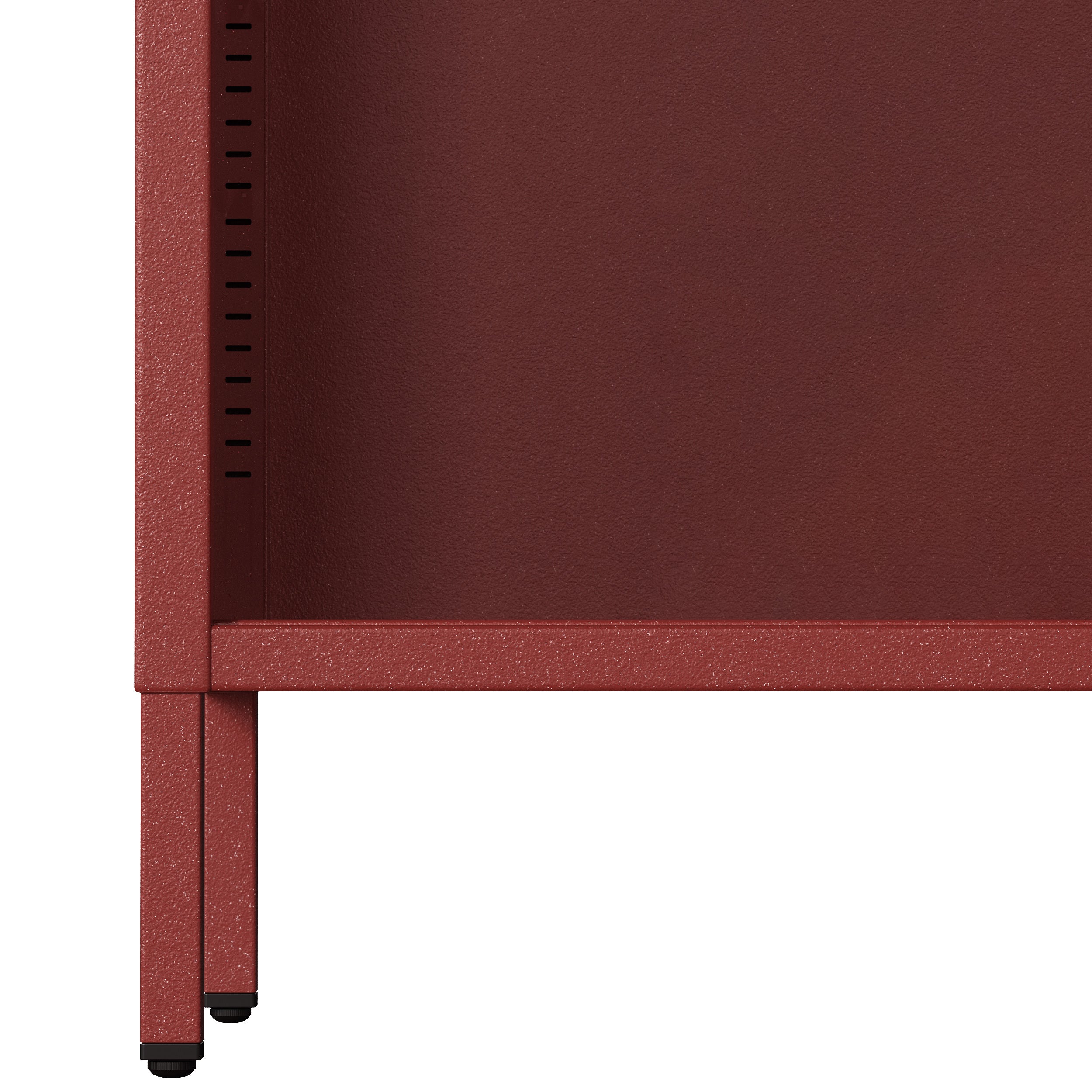 Estantería baja de metal – LUCA | Mueble de almacenamiento infantil, salón, estilo industrial, pequeña biblioteca | 100 × 90 × 35 cm | Roja - 6