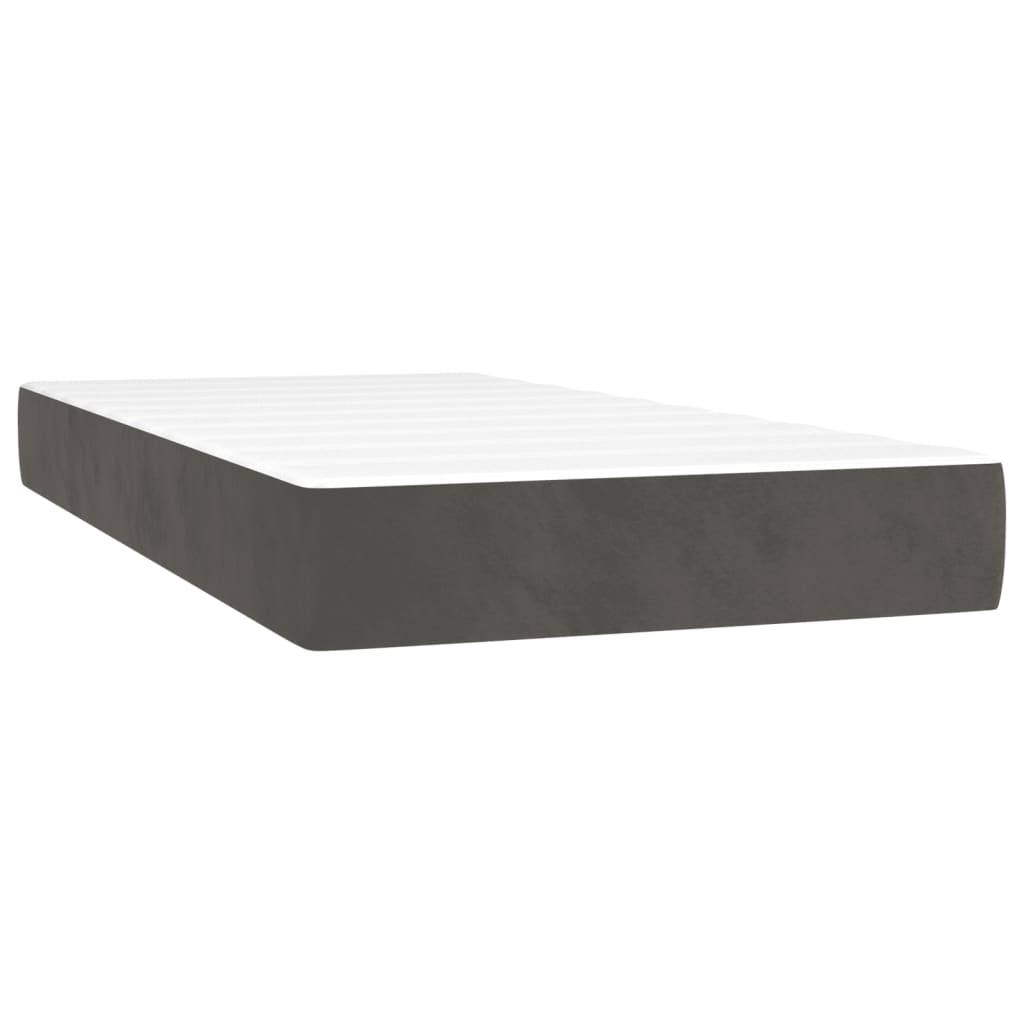 Maison Exclusive - Colchón de muelles ensacados terciopelo gris oscuro 80x200x20cm - 2