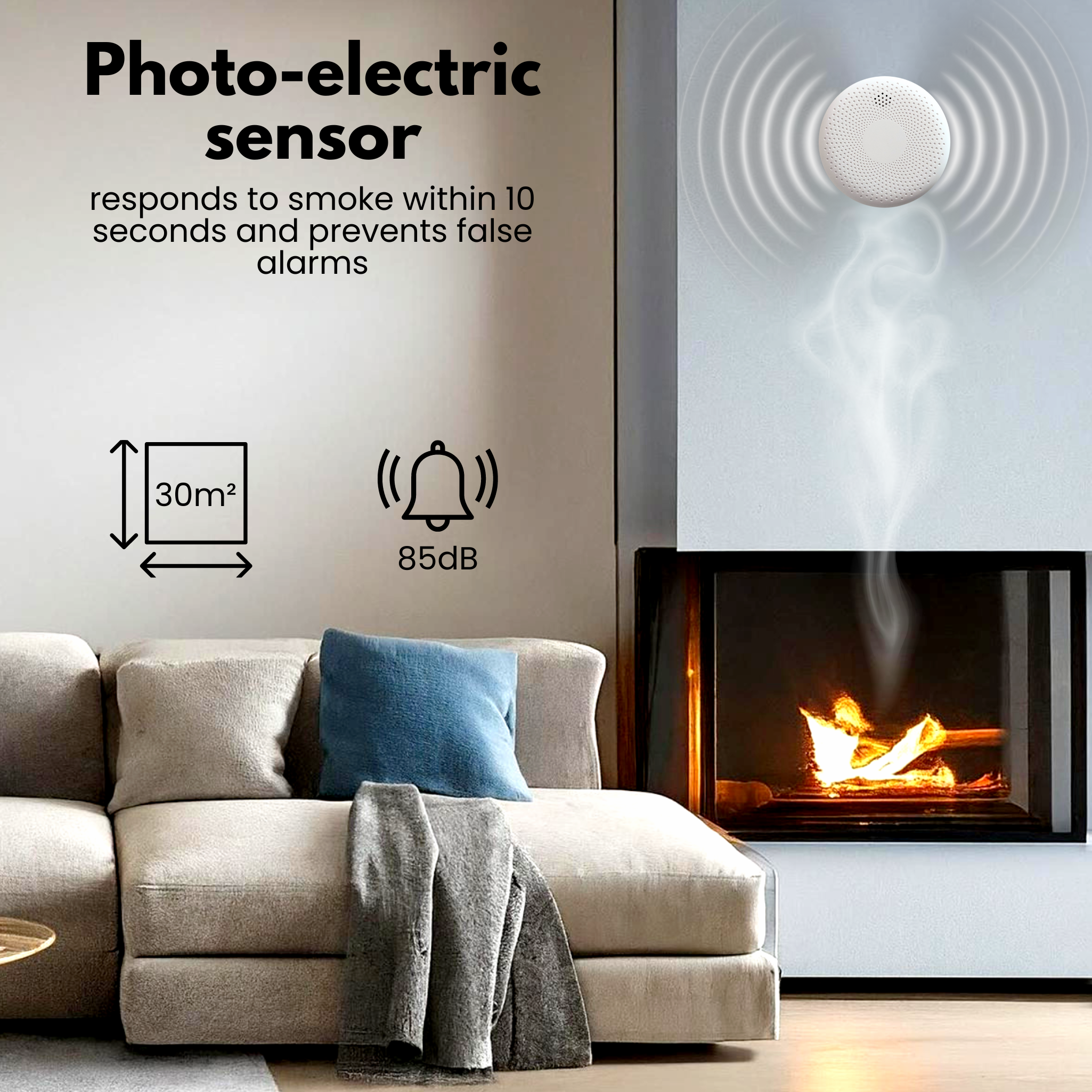 Aroha Safety Pro Rilevatore Di Fumo E Monossido Di Carbonio - Batteria Da 10 Anni - Allarme Antincendio & Rilevatore Monossido Di Carbonio - 4