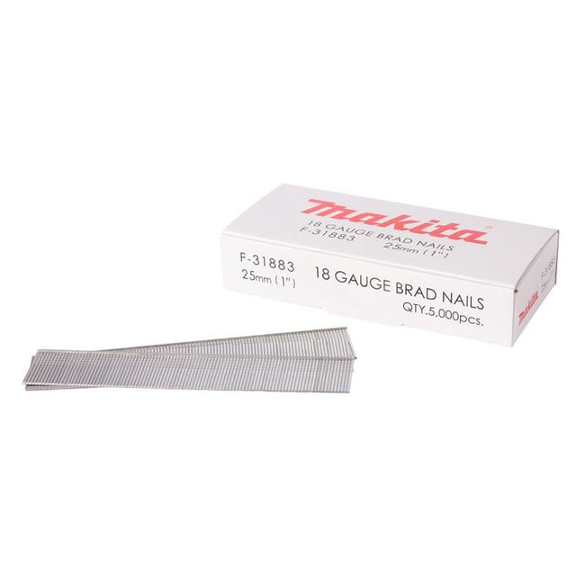 Clous tête homme mini brads 18 Ga galvanisés 25 mm pour cloueur (5000 pcs) - MAKITA F-31883
