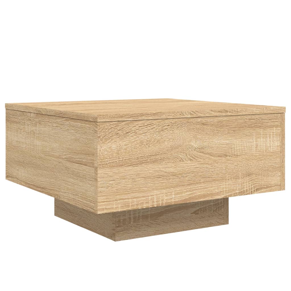 Mesa de centro con luces LED roble Sonoma 55x55x31 cm - 3