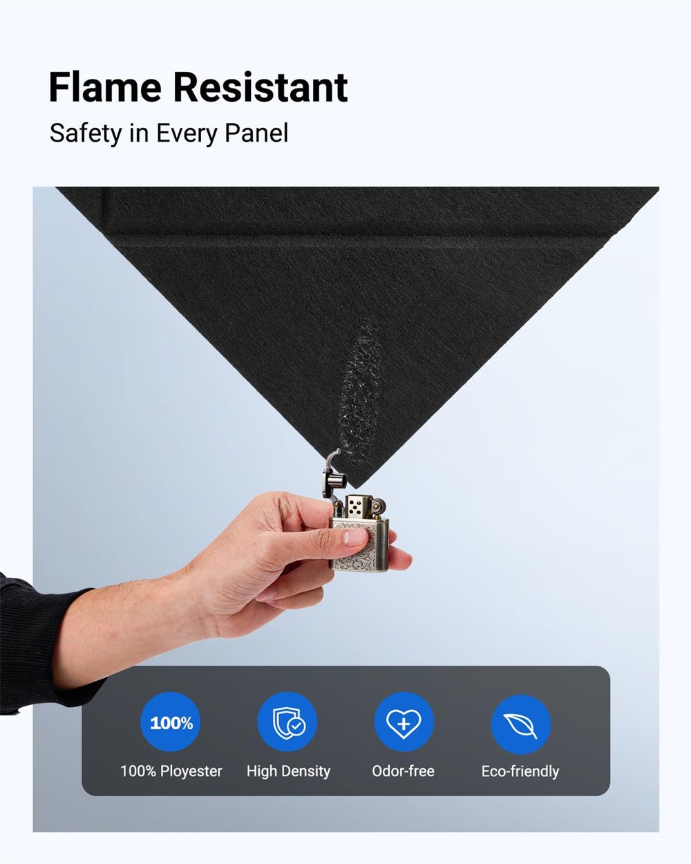Lot de 12 panneaux muraux insonorisants autocollants, 30 x 30 cm, panneaux acoustiques haute densité pour studio, maison et bureau. - 8