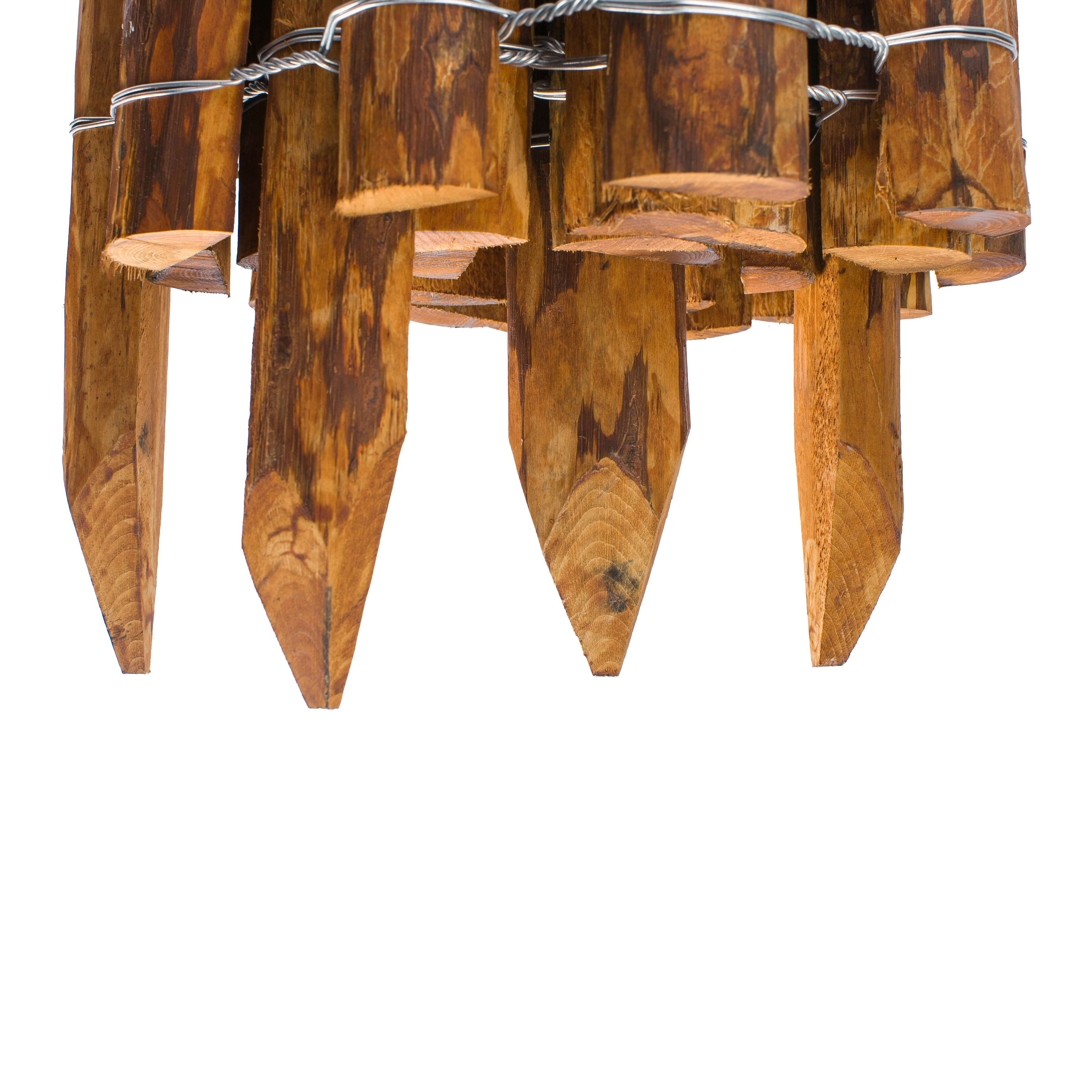 BOGATECO Bordure Enroulable en Noisetier Brun - Hauteur 35 cm - Longueur 300 cm - Demi-Palissade de Jardin Imprégnée à Planter - 8