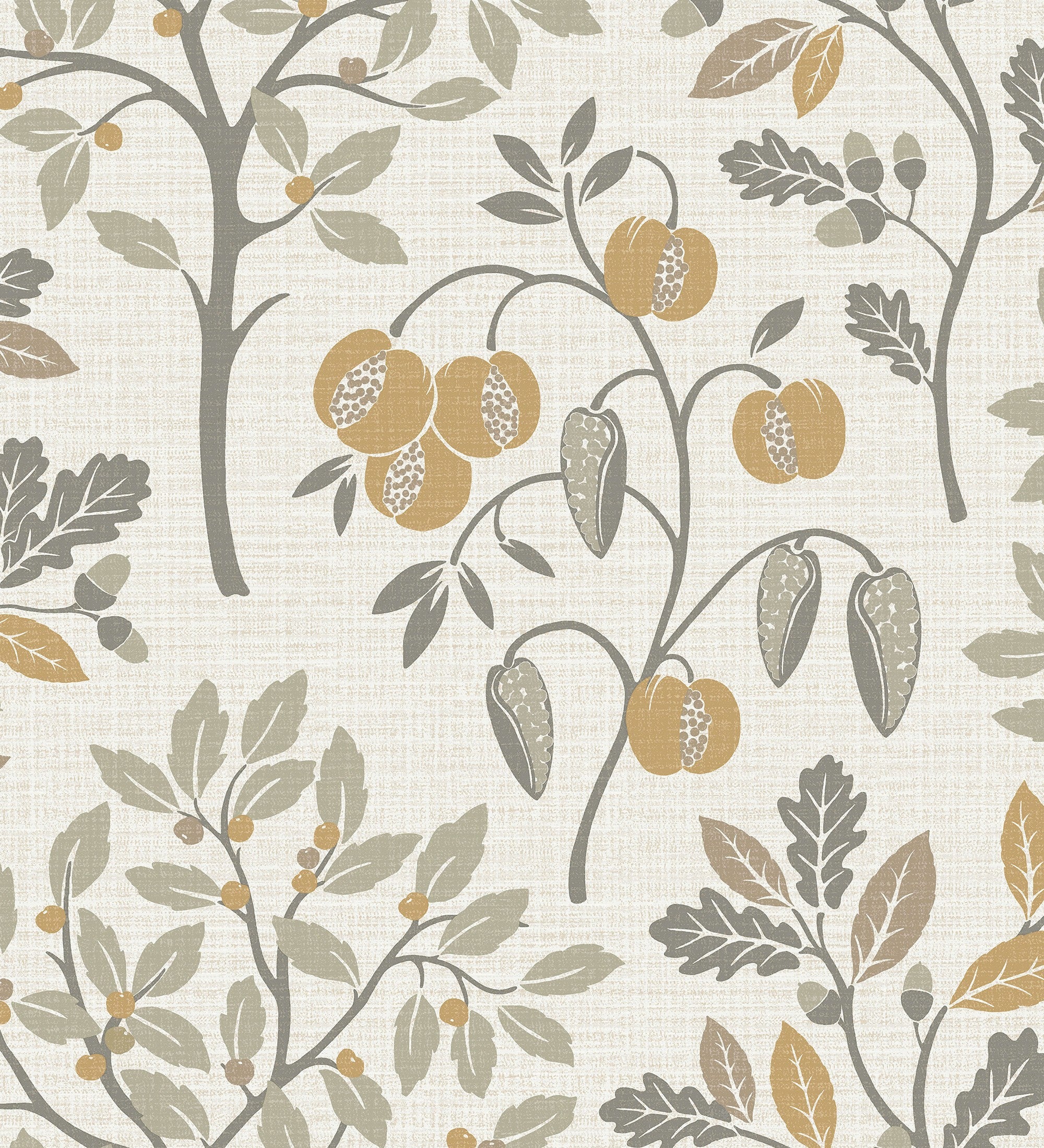 Papel pintado de dibujo de plantas y frutos ligeramente texturizado - Maison Cheryl 682393 de GAULAN - Rollo de 10 m x 0,52 m - 2
