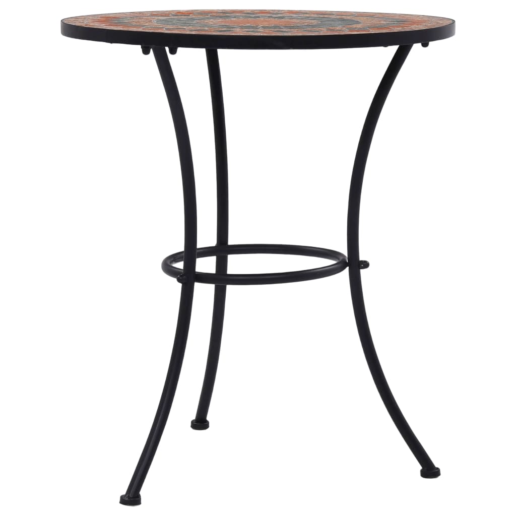 Table de bistro mosaïque Orange/gris 60 cm Céramique vidaXL - 2