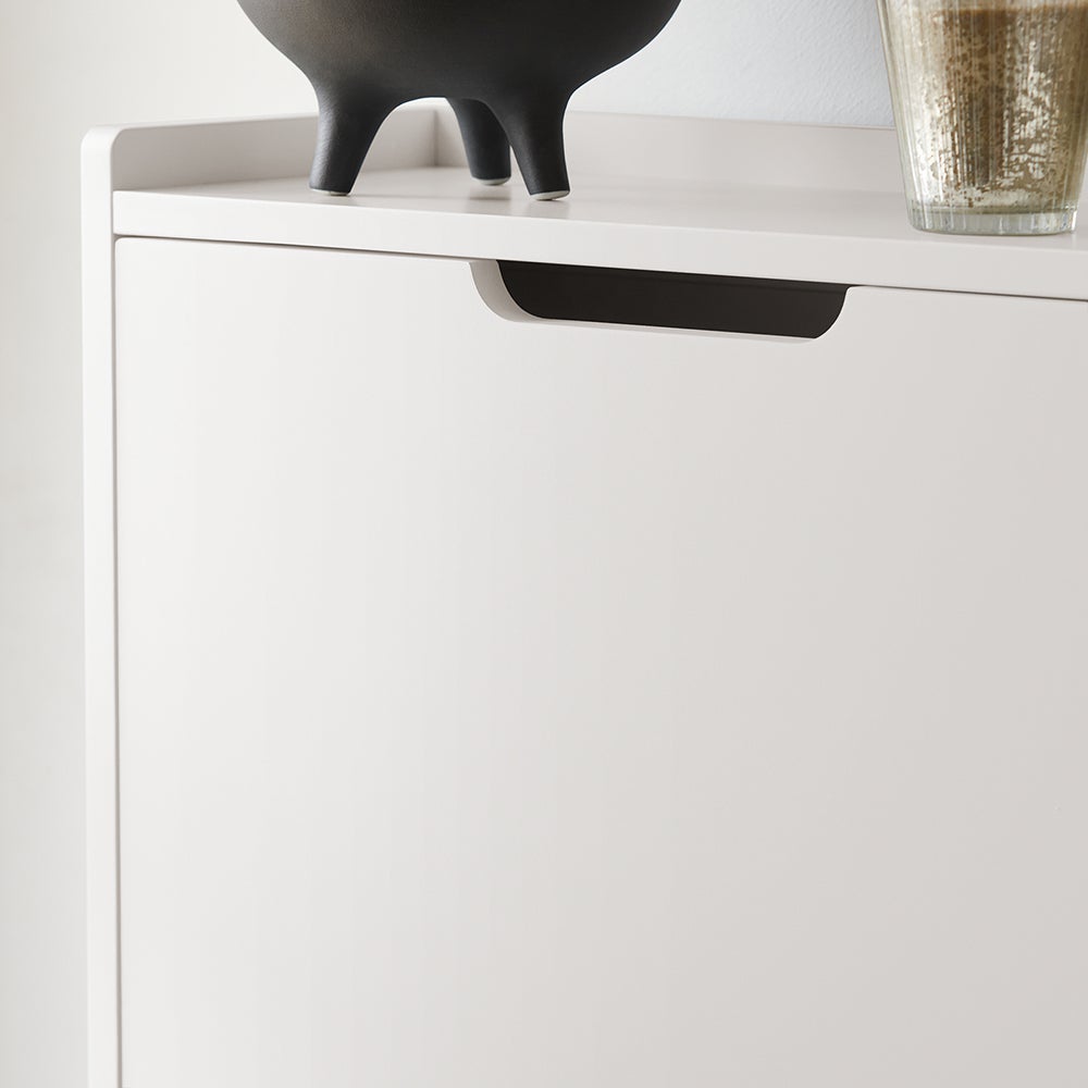 SoBuy Meuble à Chaussures Meuble de Rangement à Chaussures avec 2 Abattants Meuble d'Entrée – Blanc, FSR151-W - 5
