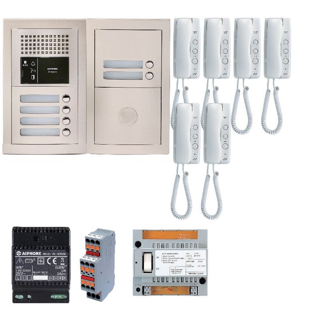 Aiphone - Pack GT interphone audio avec 6 postes programmés - GTBA6E