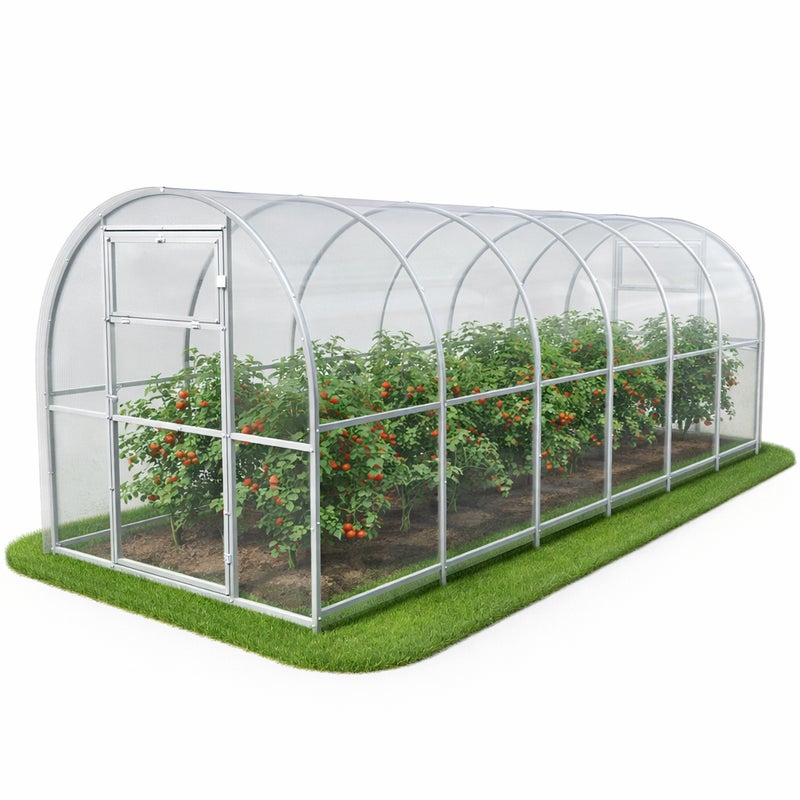 Szklarnia ogrodowa Tunel 2x6 m profile 20x20 poliwęglan 3mm - Szklarnia z poliwęglanu