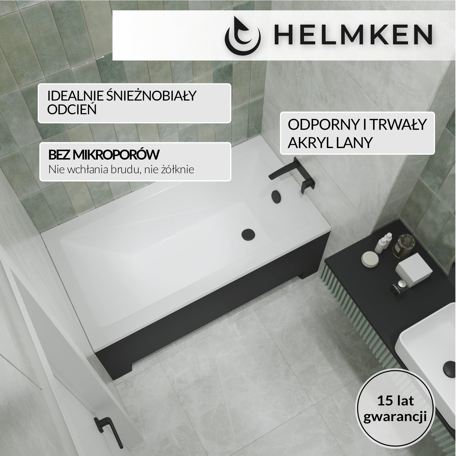 Wanna akrylowa Helmken Rivana 130 x 70 / 23095002