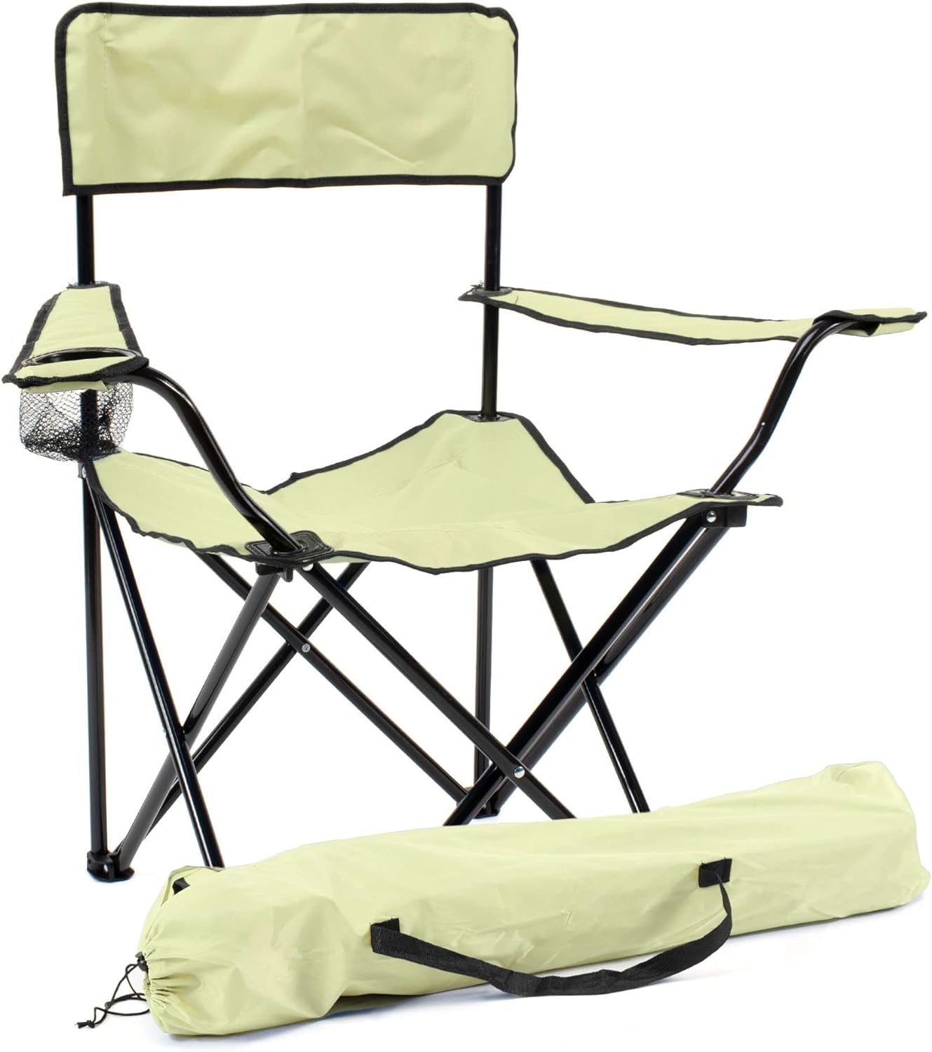 Chaise Longue Pliante VILLEY Avec Coussin Noir - Pour Camping, Patio, Jardin