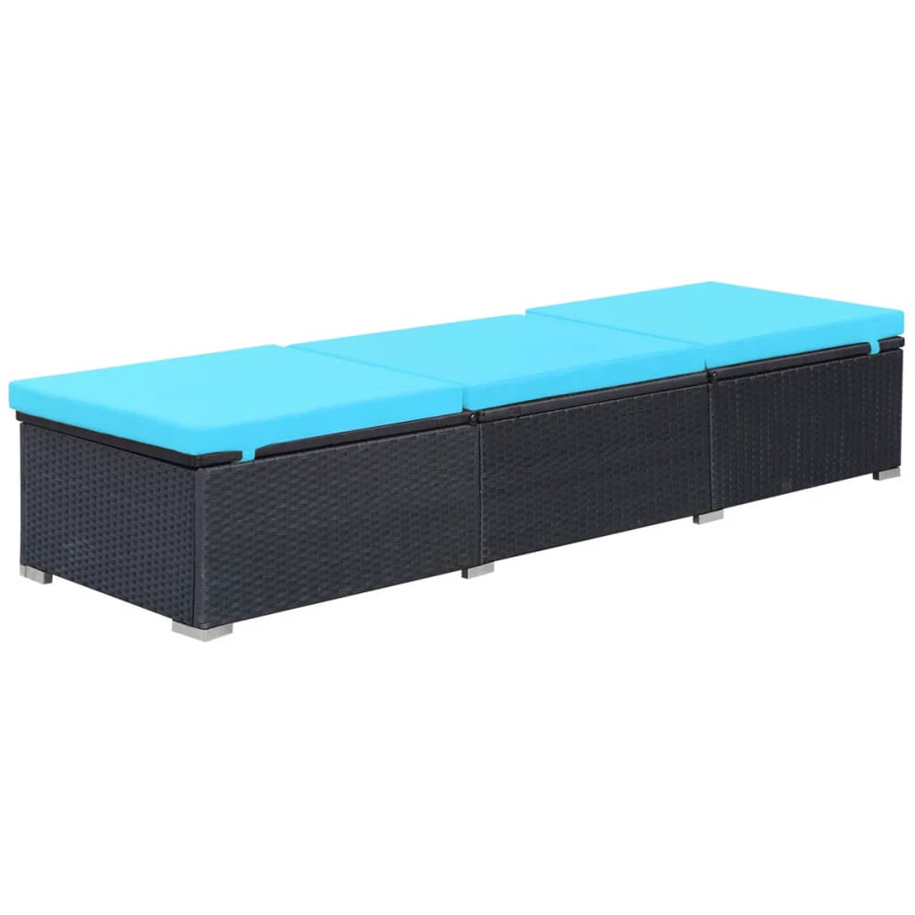Espreguiçadeira cadeira de praia cama de sol cama de jardim mobiliário de exterior para pátio com almofad 02_0012528 - 2