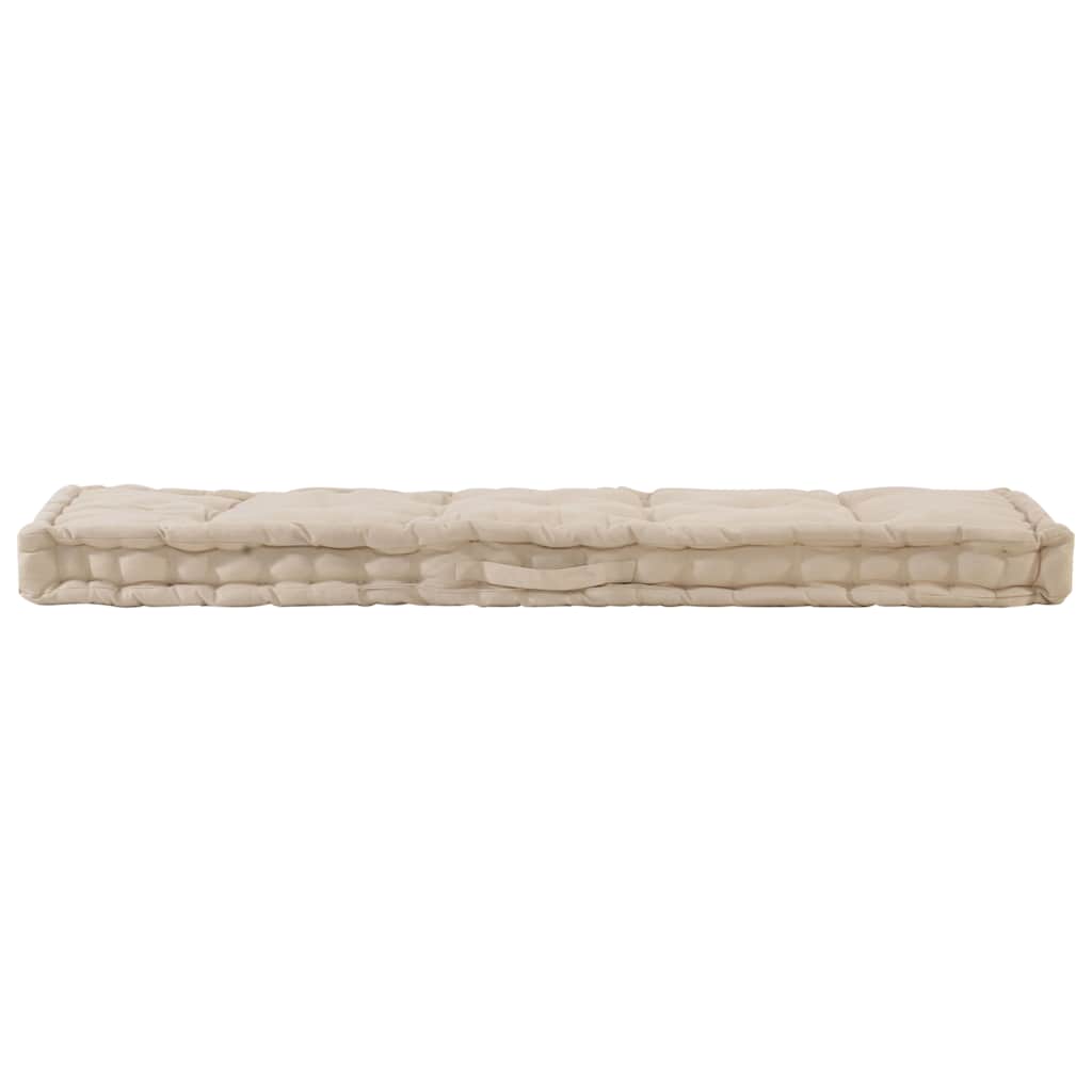 Cojín para palés algodón beige 120x40x7 cm vidaXL - 3